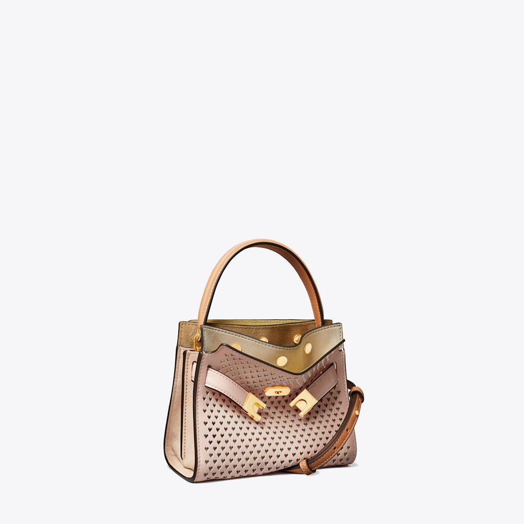 Tory Burch Petite Lee Radziwill Perforated Double Bag in