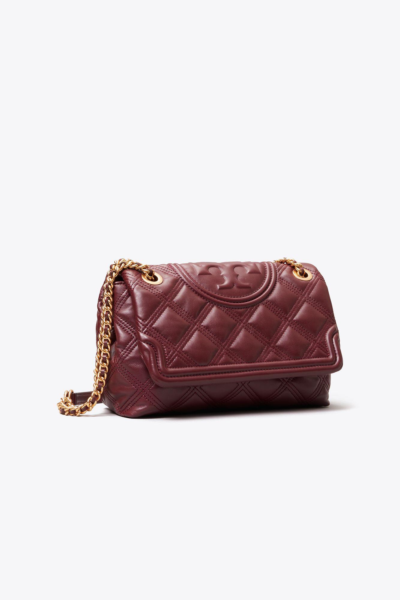 Tory Burch 77099 Fleming Soft Glazed Mini Bag Royal Burgundy