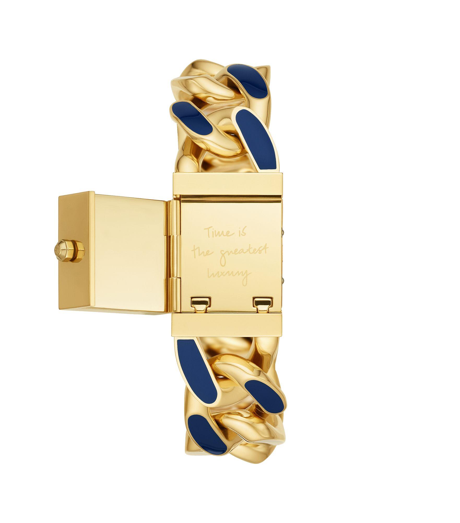 Tory Burch Tilda Watch Gold Tone Stainless Steel Blue 21 Mm In Blue Gold Metallic Lyst