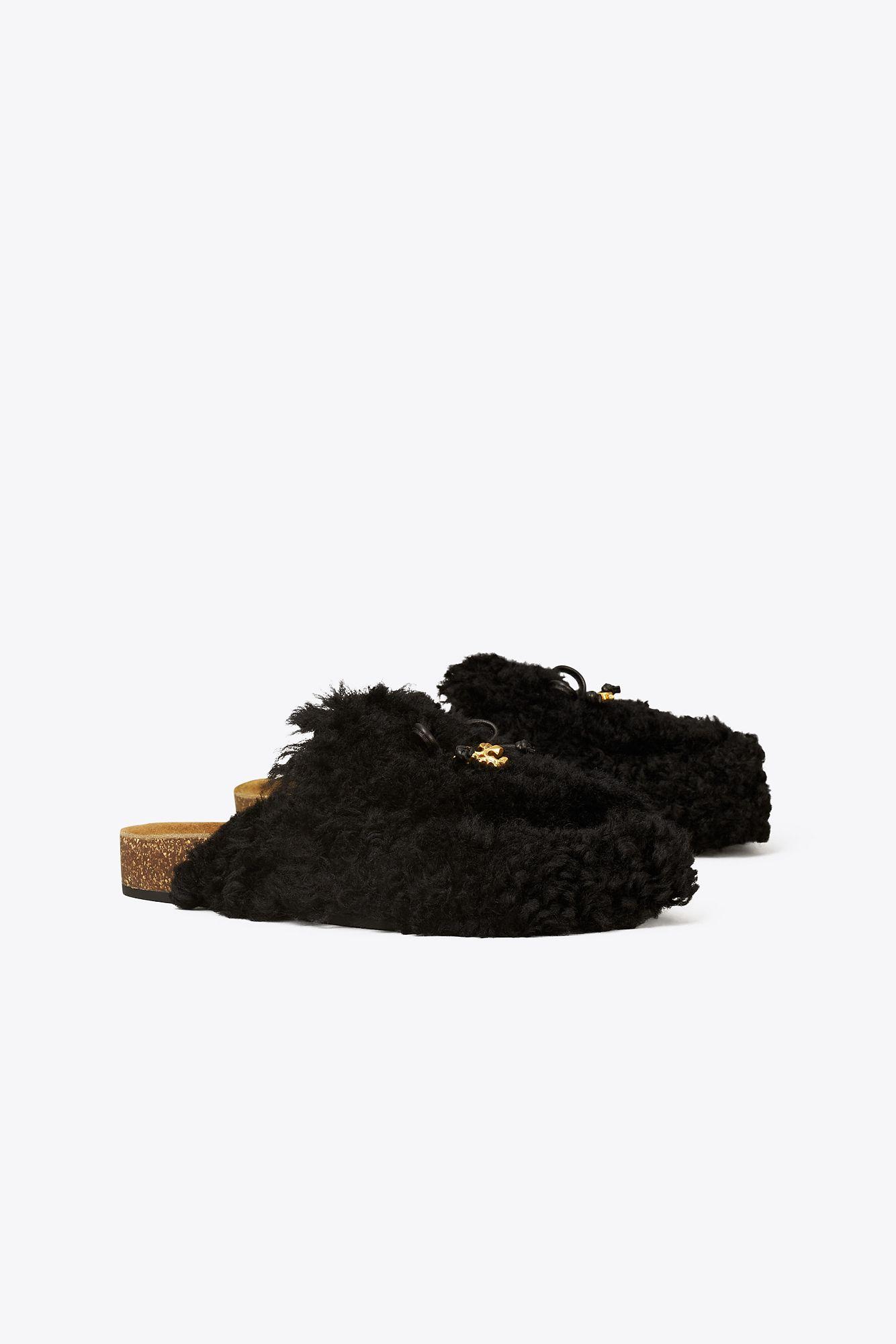 tory charm shearling mule