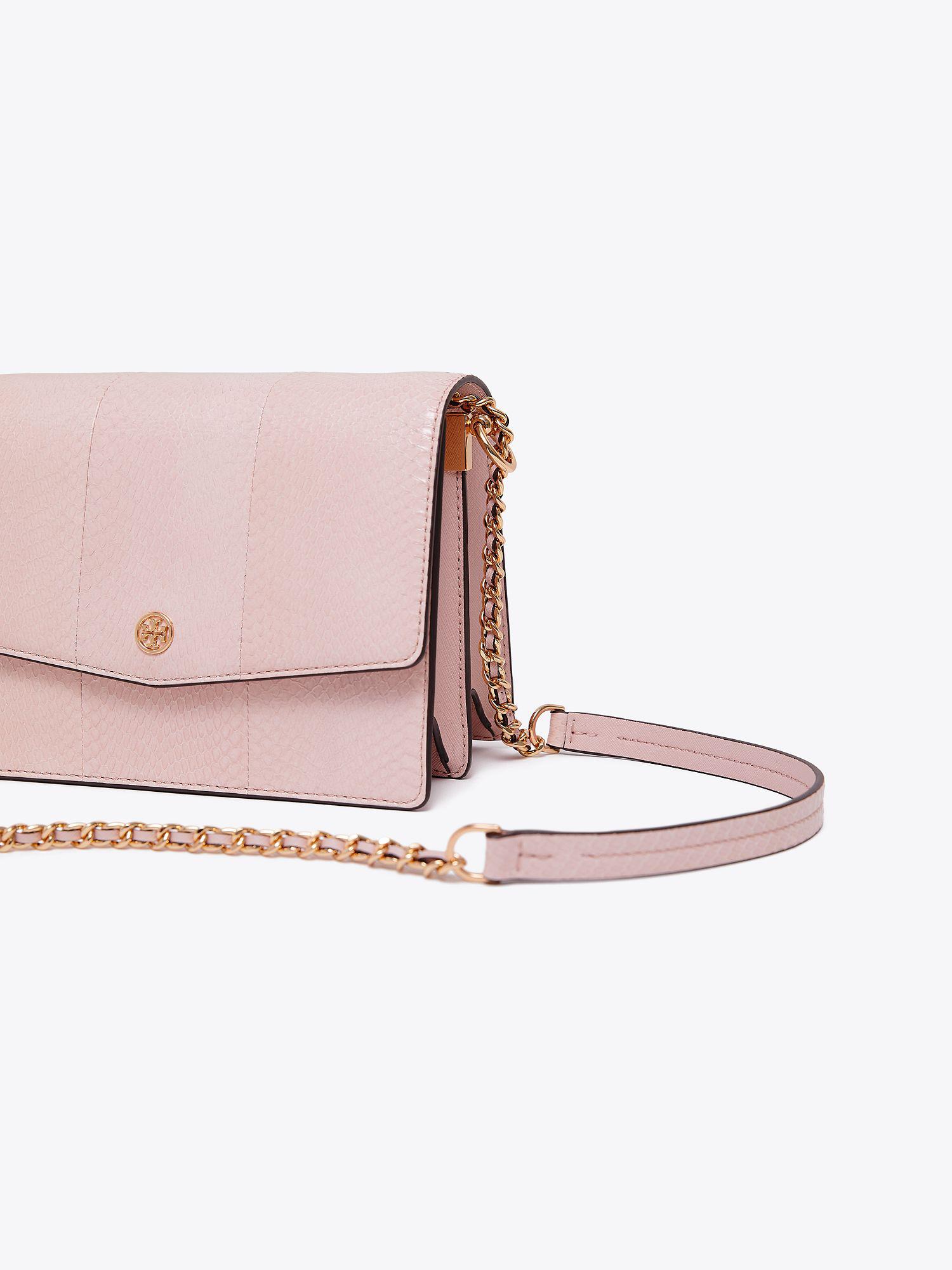 Tory Burch Leather Robinson Snake Convertible Shoulder Bag in Shell