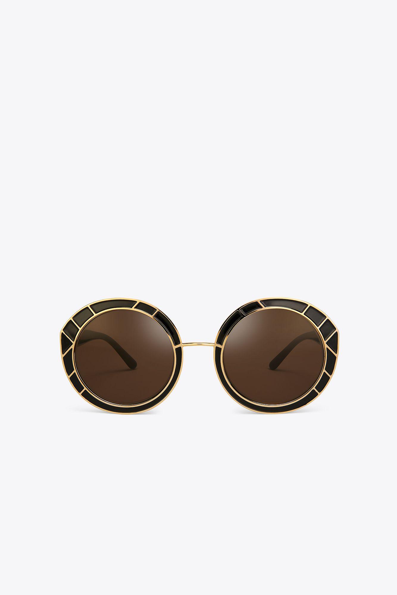 Tory Burch Round Enamel Sun Ray in Black Lyst