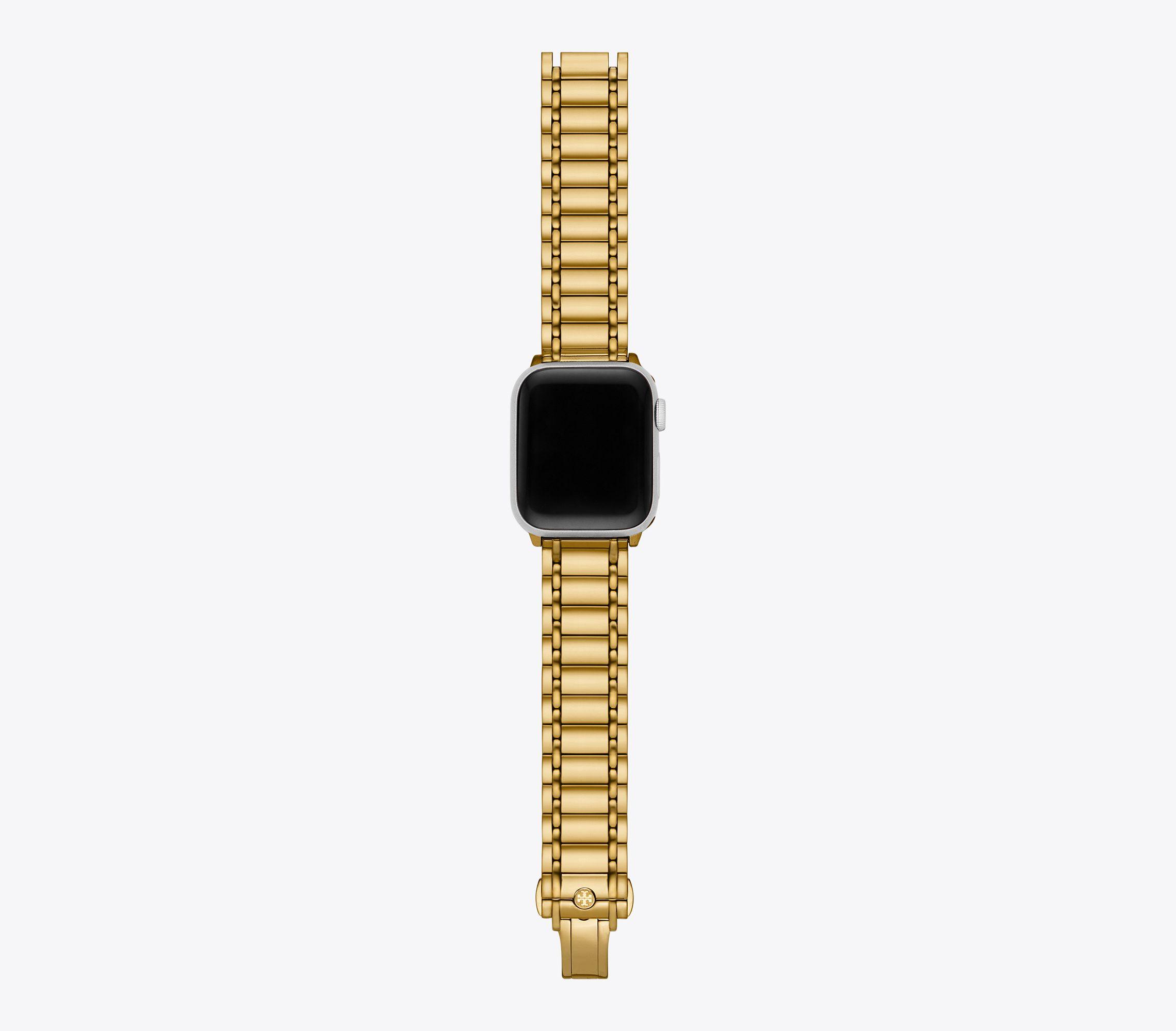 Tory Burch Miller Band For Apple Watch®, Gold-tone Stainless Steel in Black