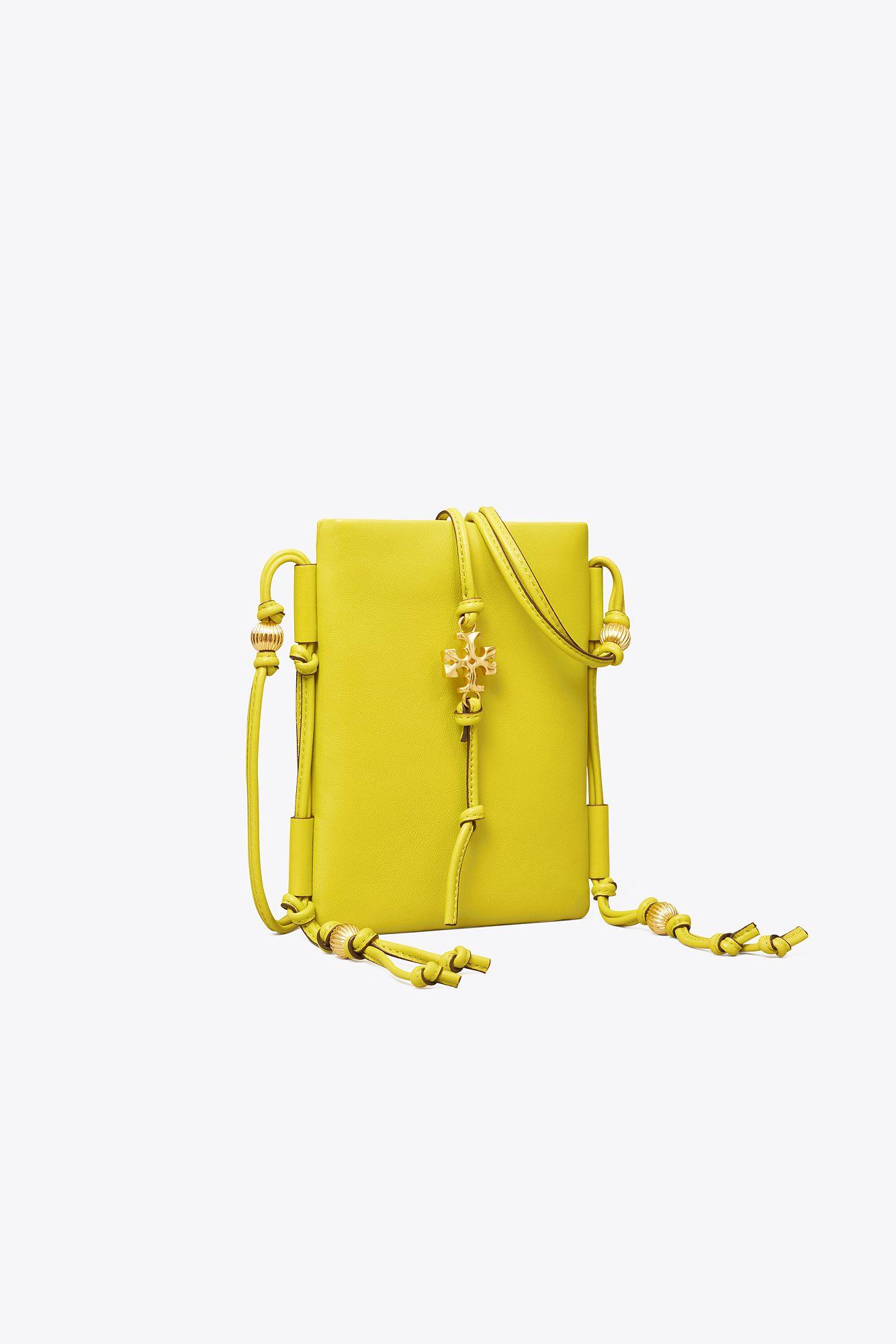 Tory Burch Beaded Strap Soft Phone Bag in Yellow | Lyst