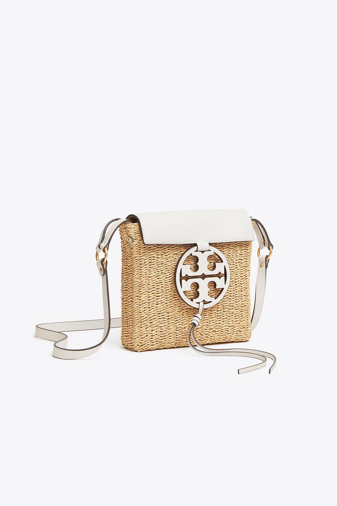 Tory Burch Miller Straw Crossbody | Lyst