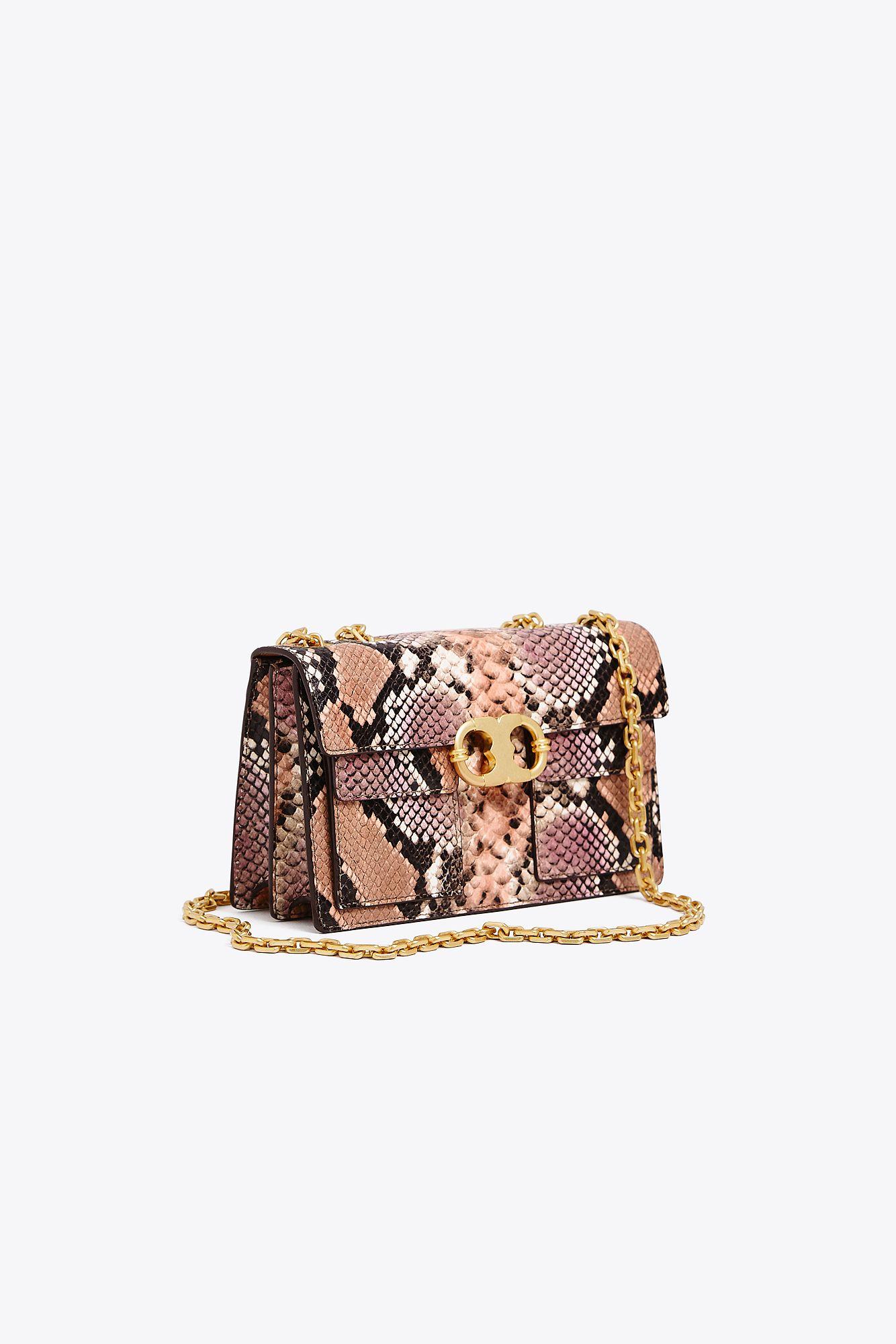 gemini link embossed small shoulder bag