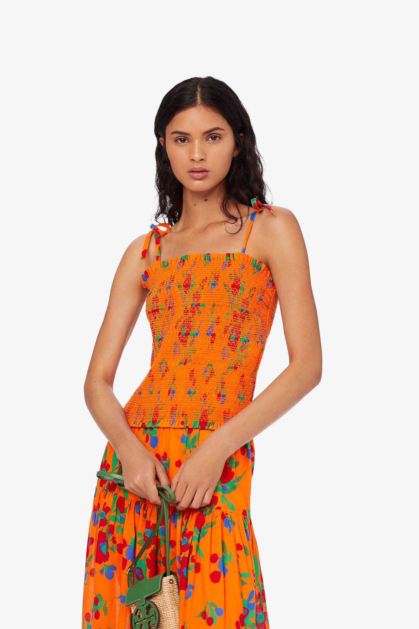 tory burch smocked tube top