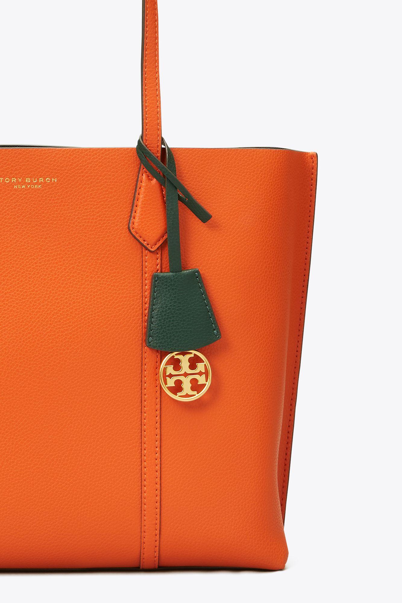 Tory Burch Perry Leather Tote Bag in Orange | Lyst UK