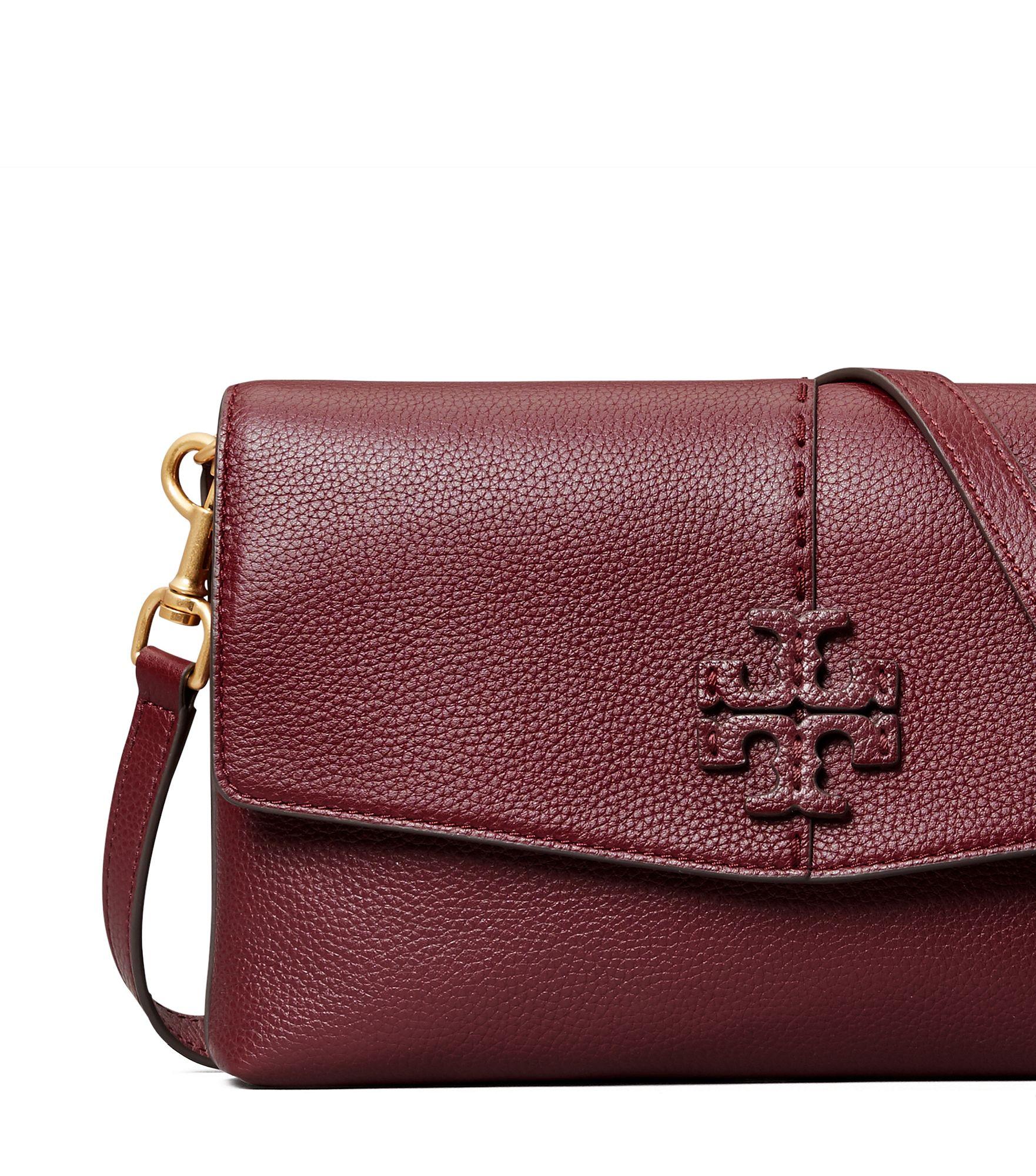 Tory Burch Leather Mcgraw Crossbody in Claret (Purple) - Lyst