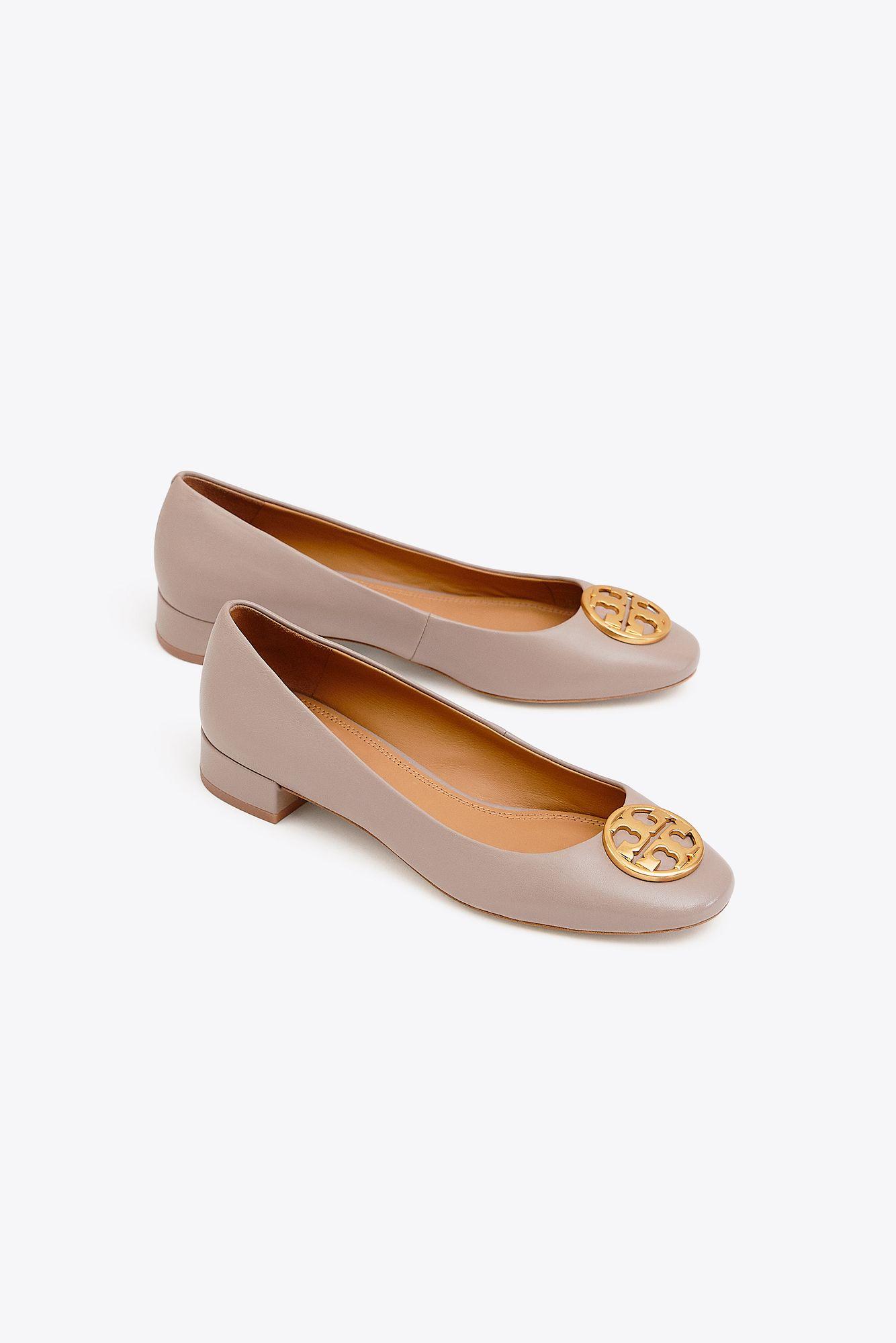 Tory Burch Leather Chelsea Heelsed Ballet Flats - Lyst