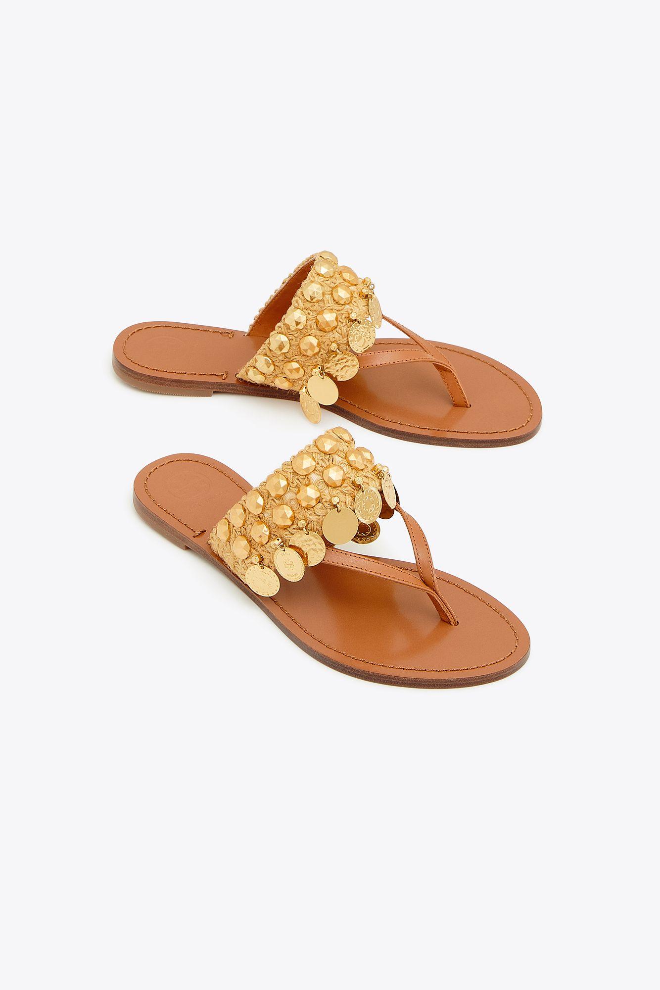 tory burch patos coin sandal