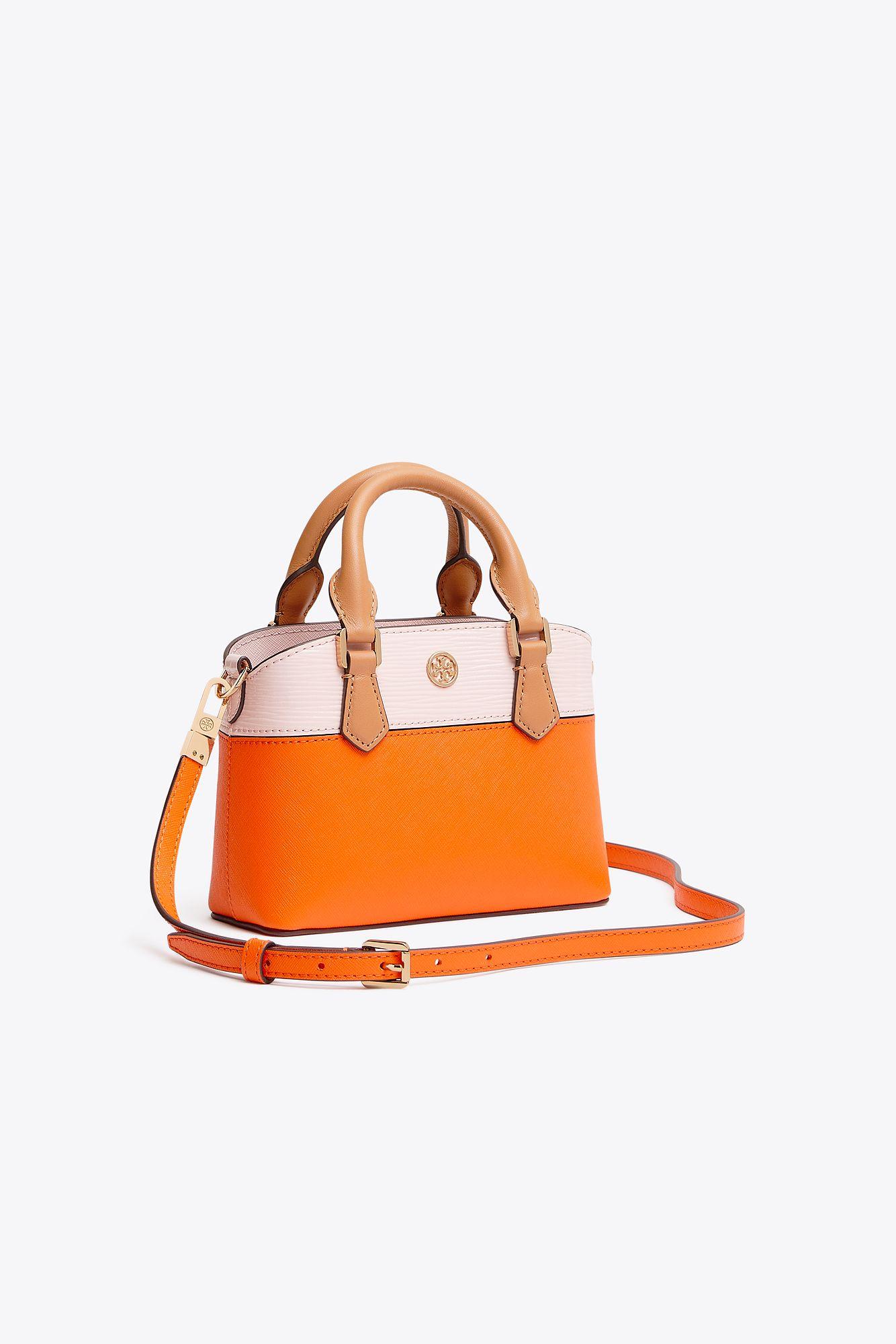 Tory Burch Robinson Color-block Top-handle Mini Bag in Orange | Lyst