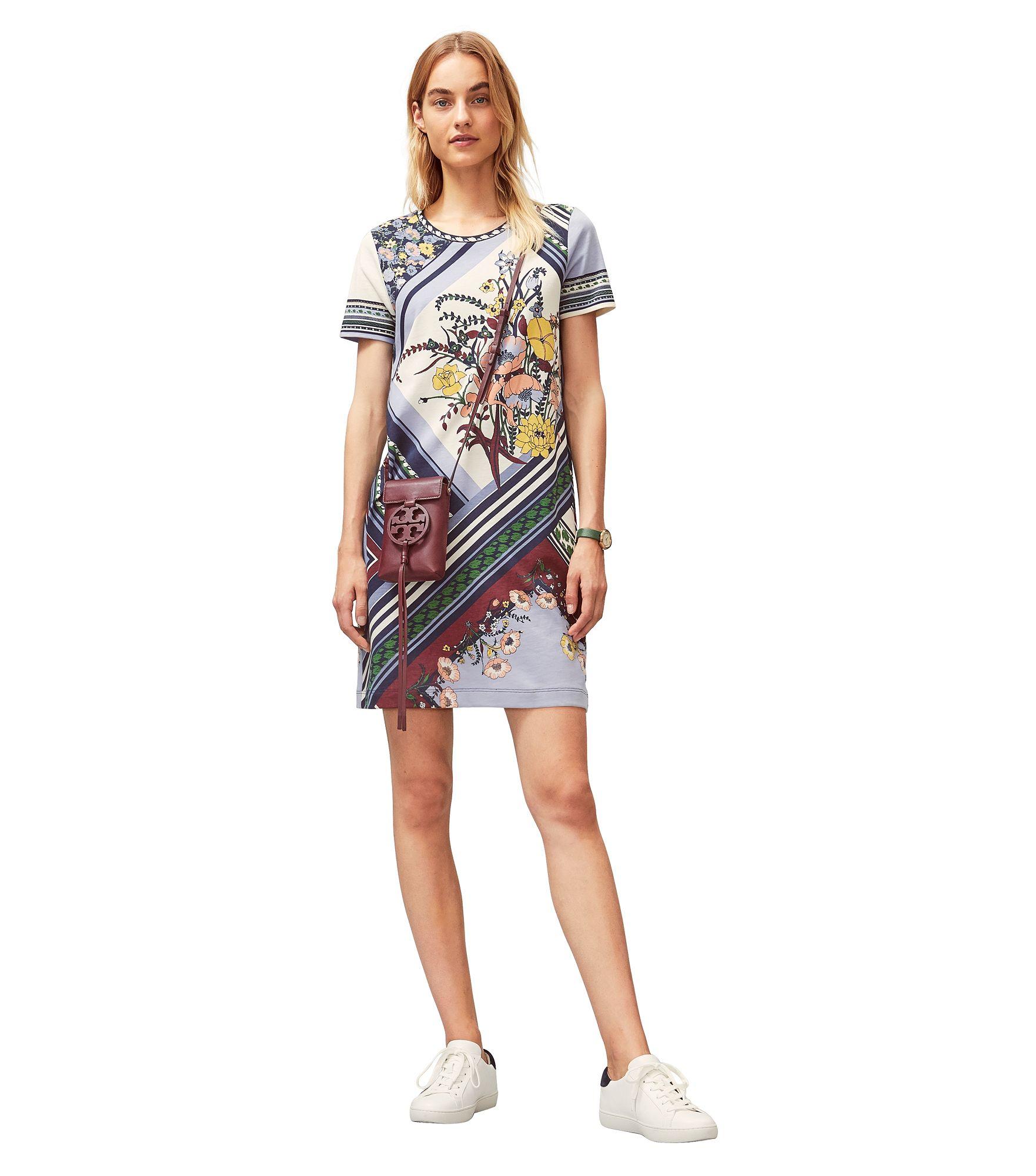 Tory Burch Flower Printed Short-sleeve T-shirt Dress | Lyst Canada