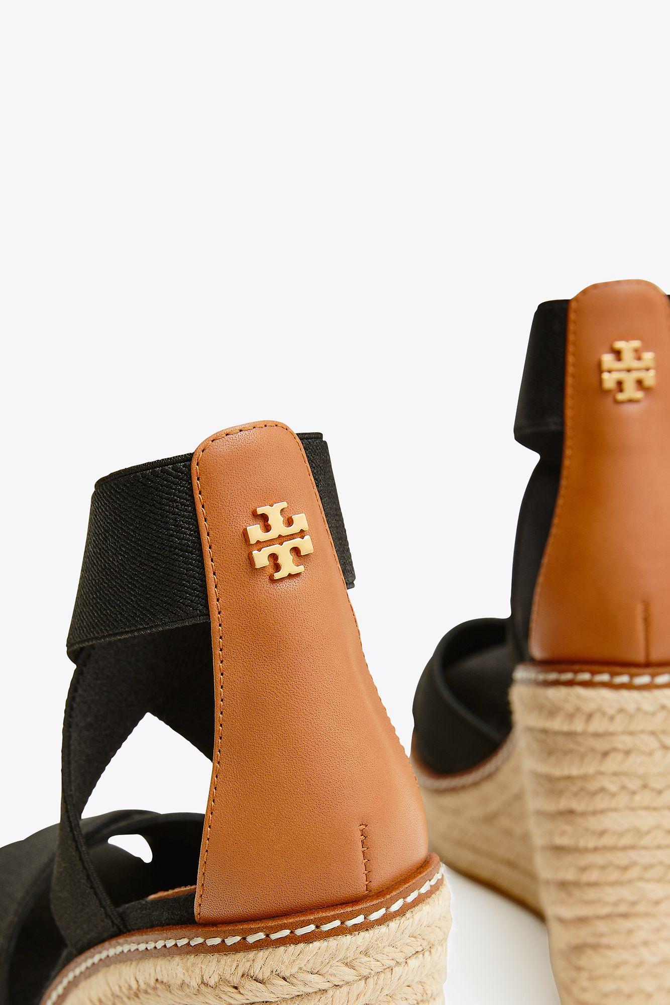 Tory Burch Women s Frieda Platform Wedge Espadrille Sandals in Black Lyst Canada