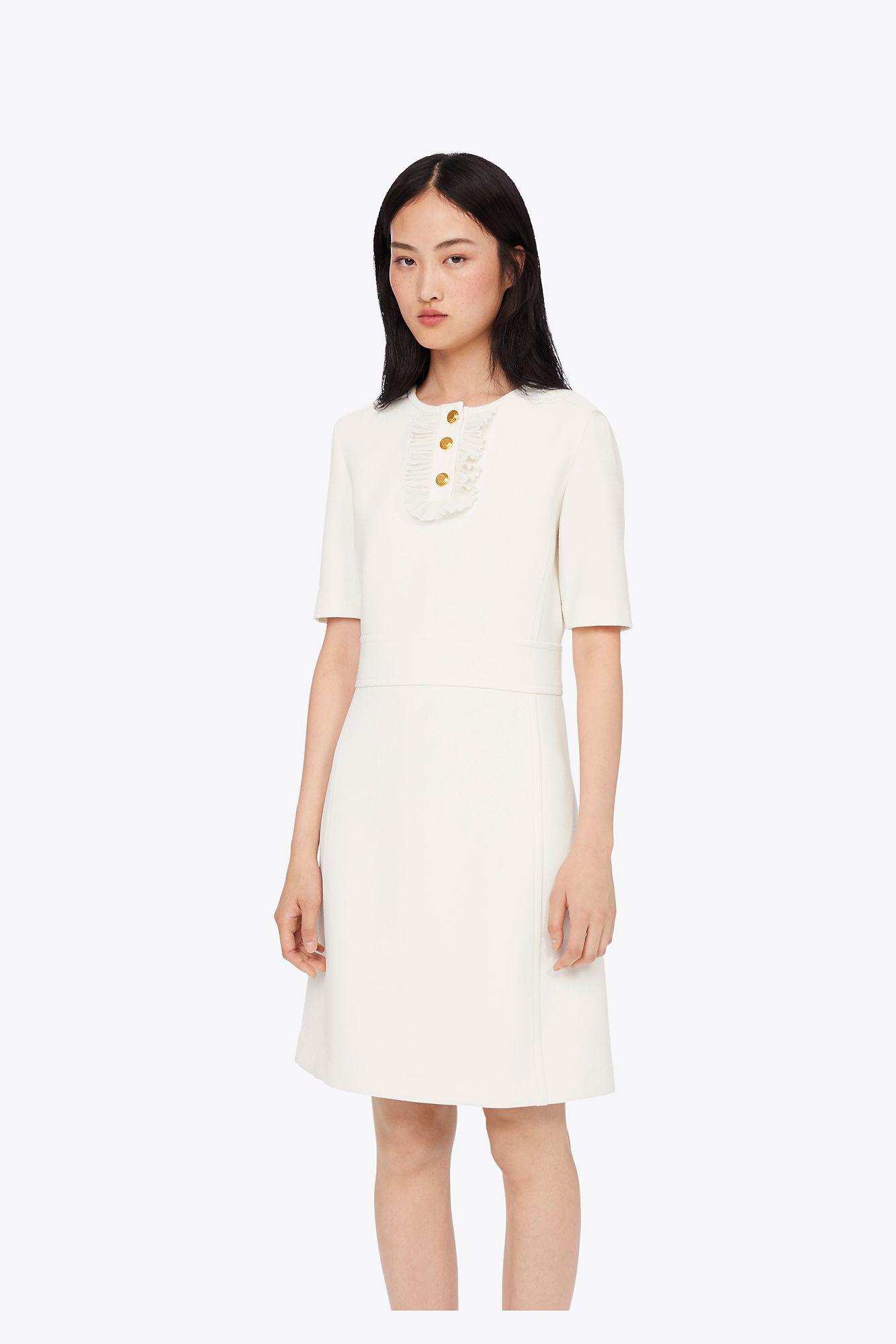 tory burch black ruffle dress