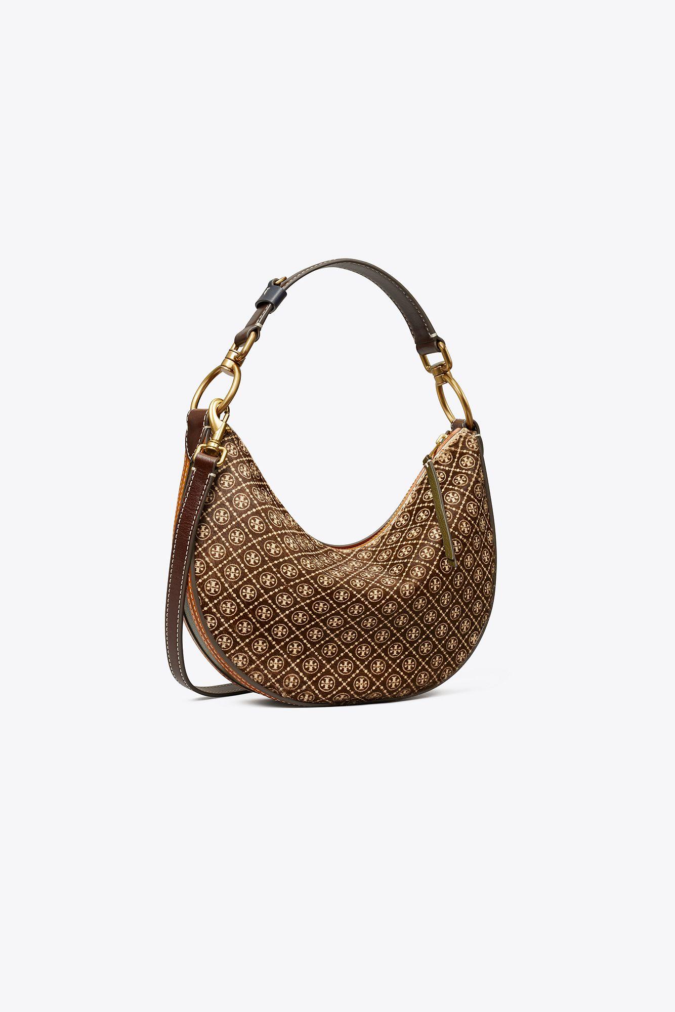 Shop Tory Burch T Monogram Jacquard Mini Crescent Bag