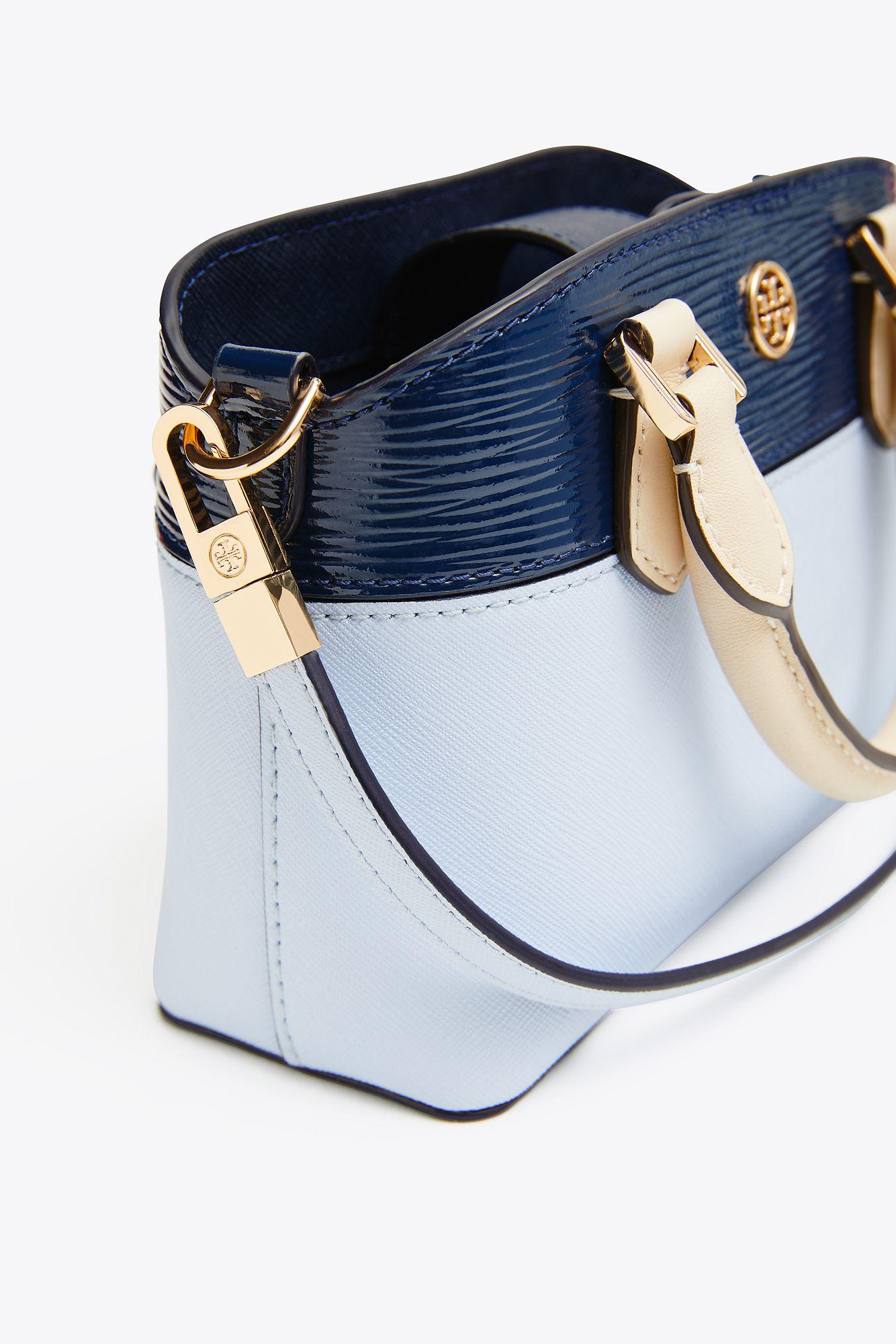 Tory Burch Robinson Color-block Top-handle Mini Bag in Blue