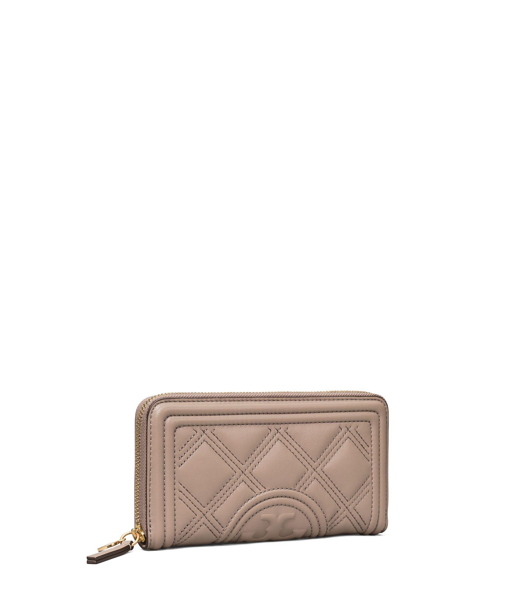 Tory Burch Fleming Soft Zip Continental Wallet in Gray | Lyst