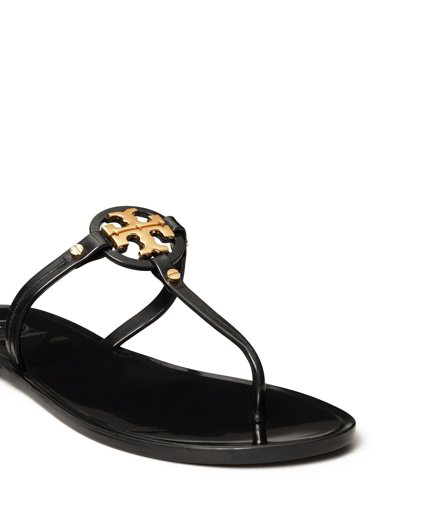 tory burch black flat sandals