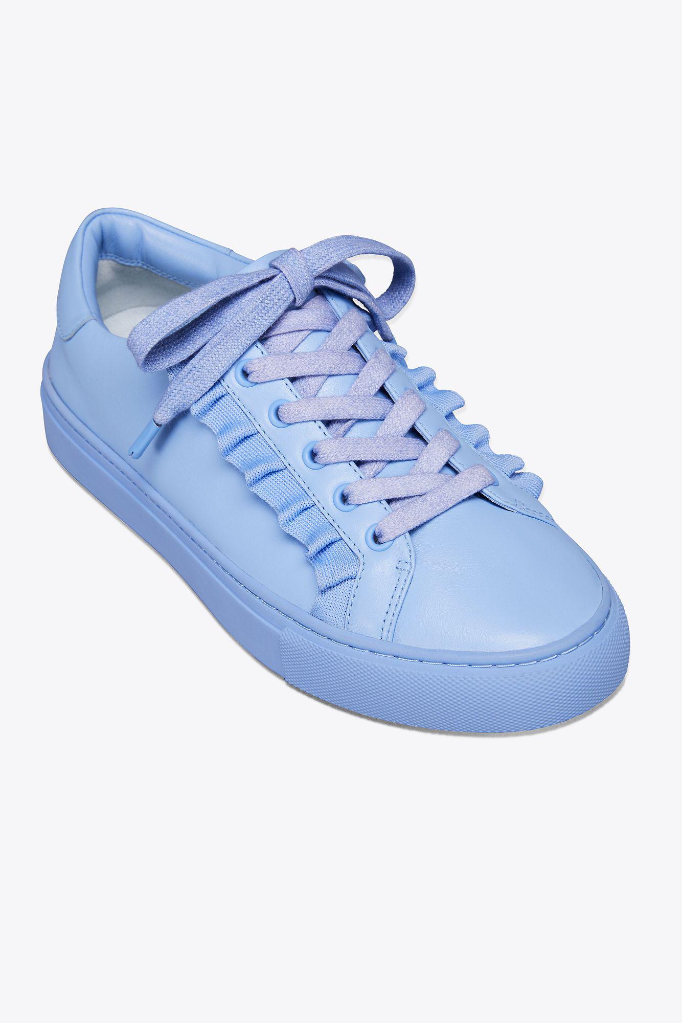 Tory Sport Women's Ruffle Leather Lace Up Sneakers in Blue - Lyst