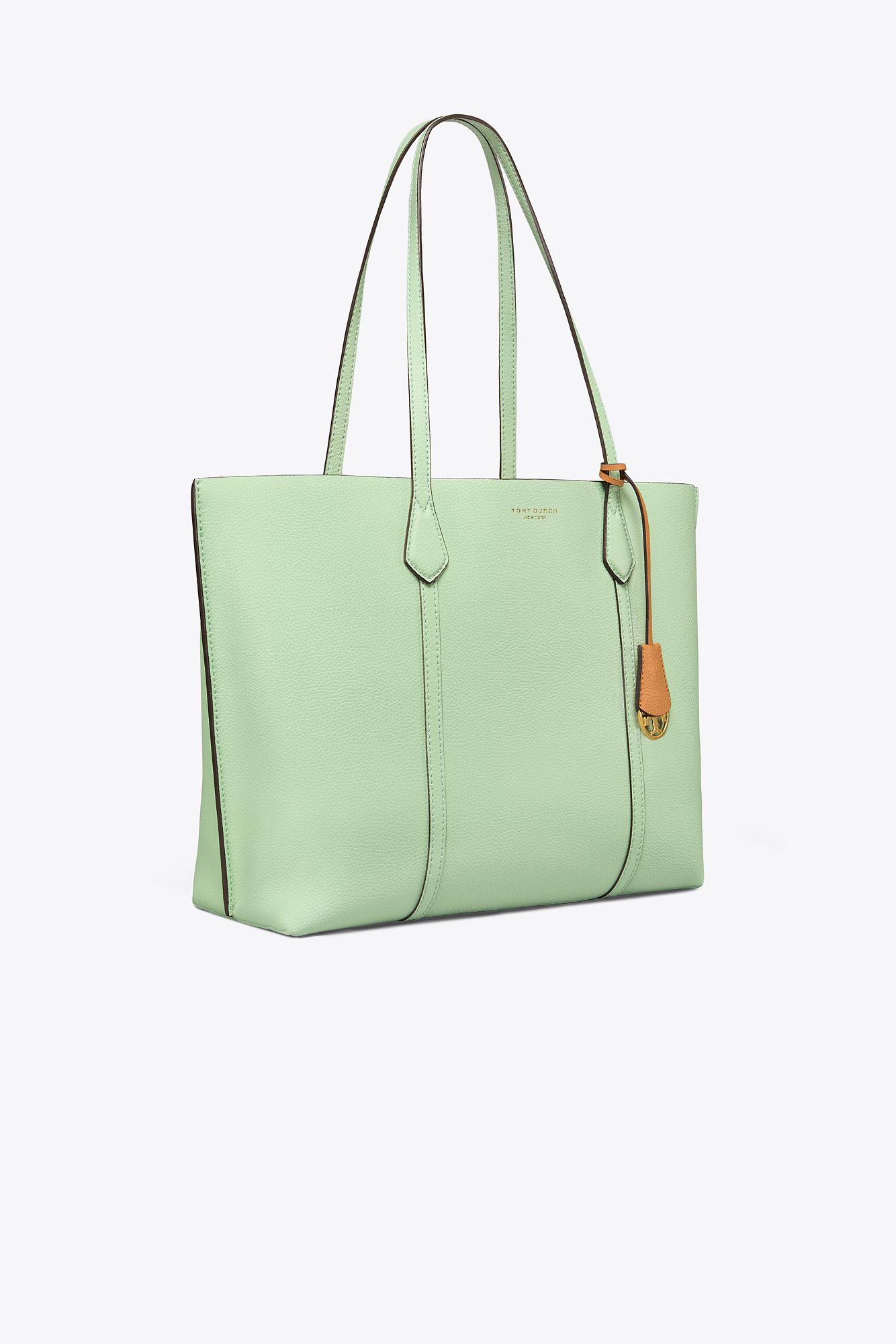 Tory Burch Leather Perry Triple-compartment Tote in Mint Green (Green ...