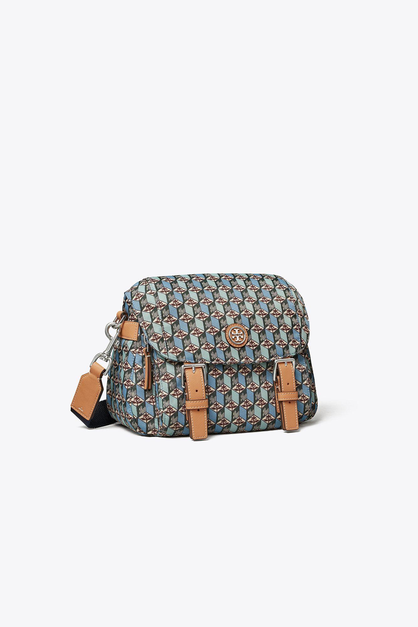 Tory Burch Printed Nylon Small Messenger in Blue | Lyst