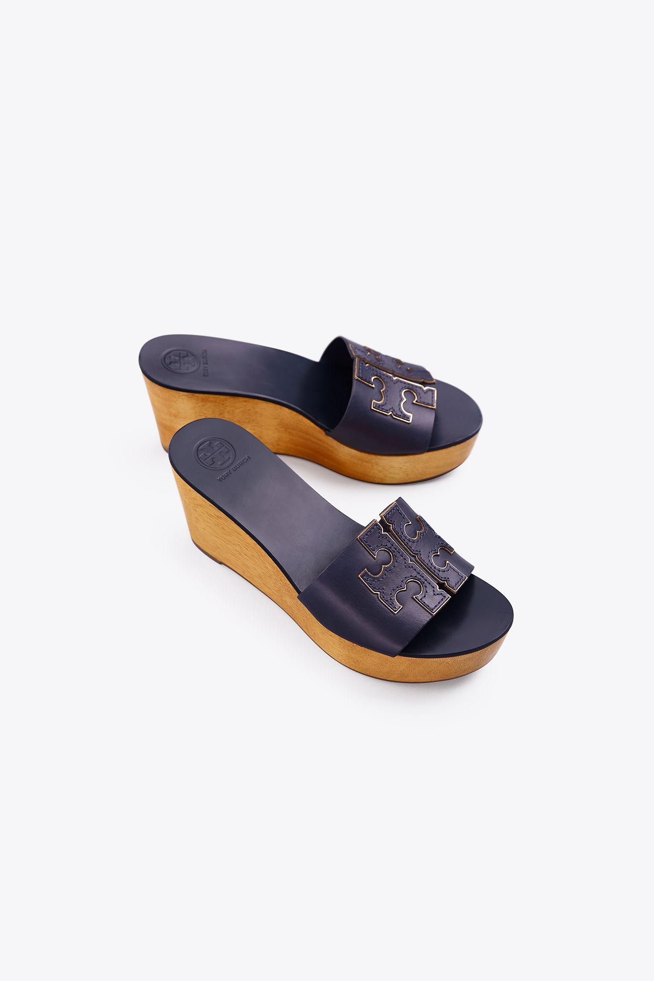 Tory Burch Women s Ines Wedge Platform Slide Sandals in Blue Lyst