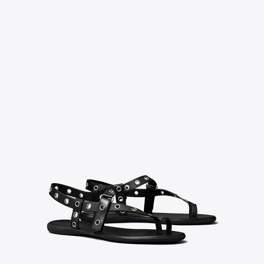 Tory Burch Eyelet Toe Ring Sandal in Black Lyst