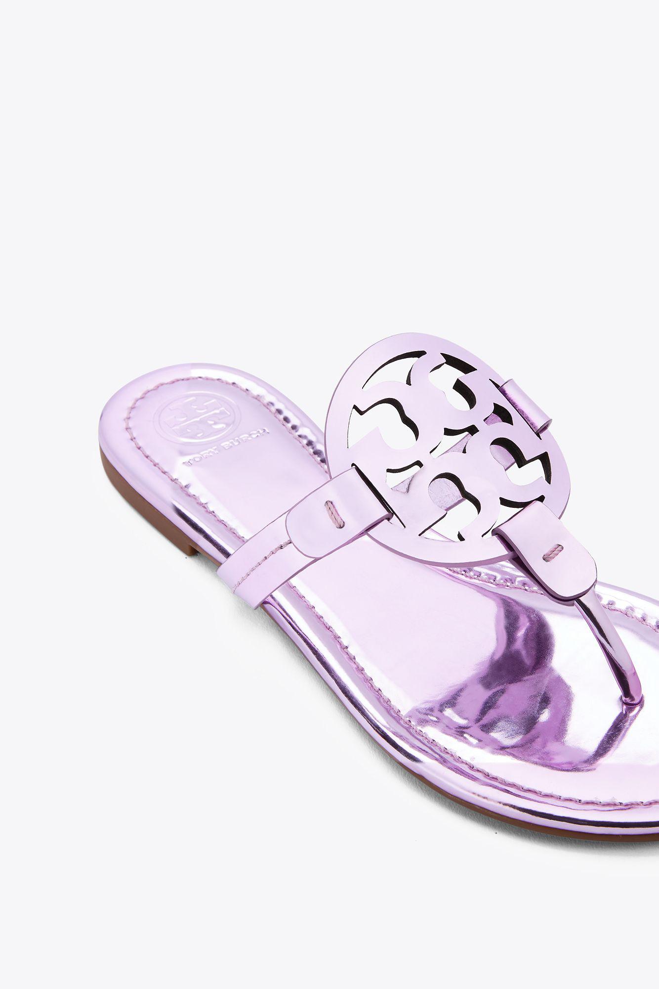 purple tory burch sandals