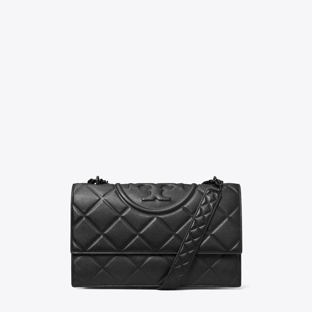 Tory Burch Damen Wandelbare Fleming Schultertasche Aus Poliertem