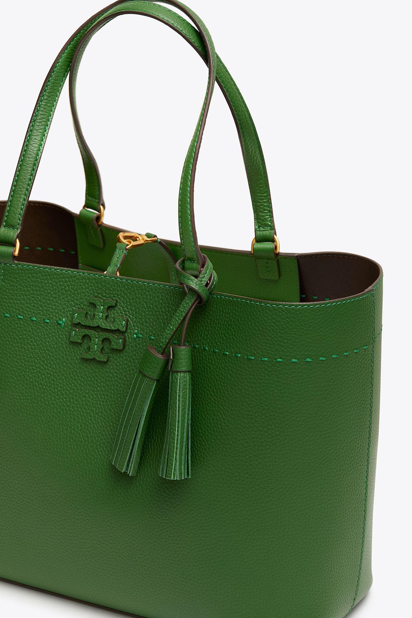 tory burch green tote bag