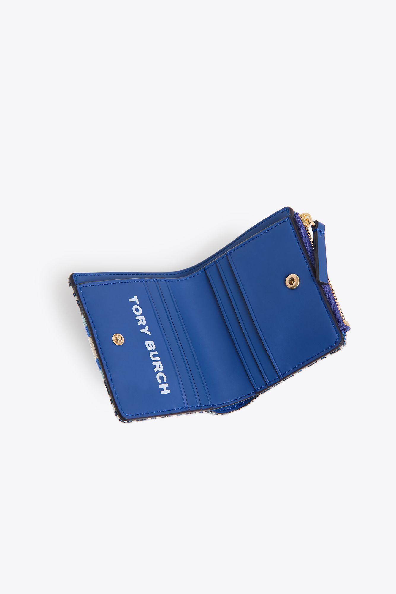 Tory Burch Mini Gemini Link Canvas Wallet in Blue - Lyst