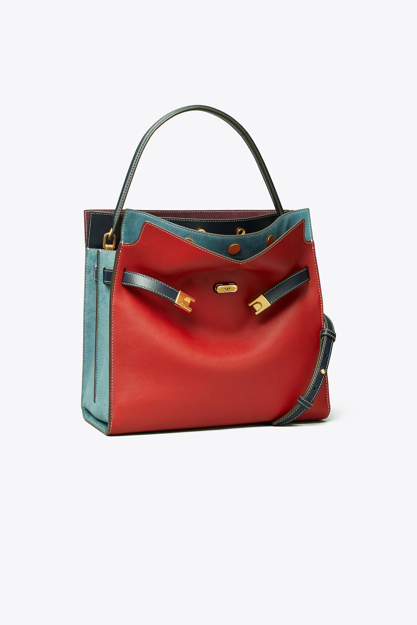 Tory Burch Lee Radziwill Two-tone Tote Bag in Red