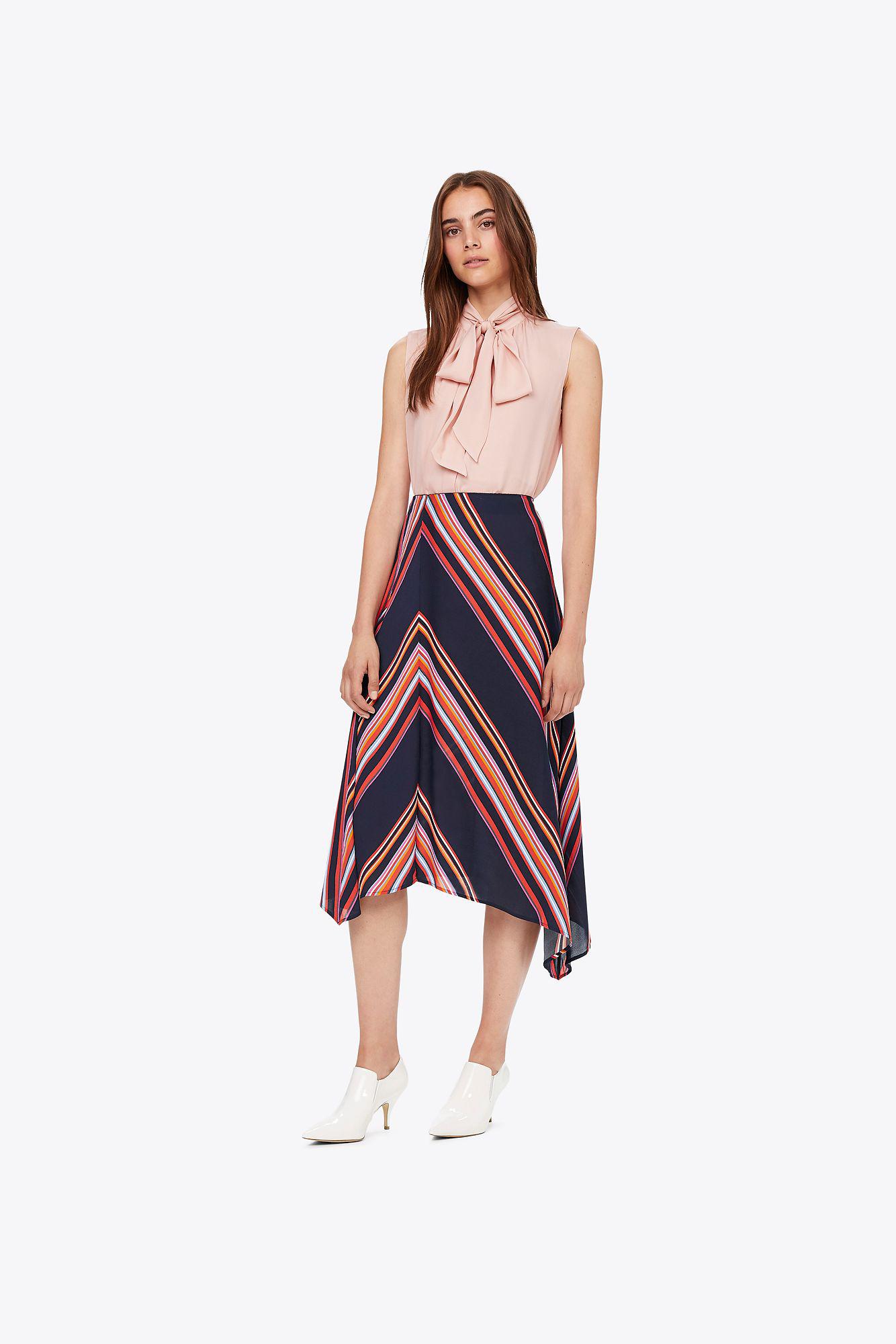 Tory Burch Silk Sleeveless Bow Blouse in Pink & Purple (Pink) - Lyst