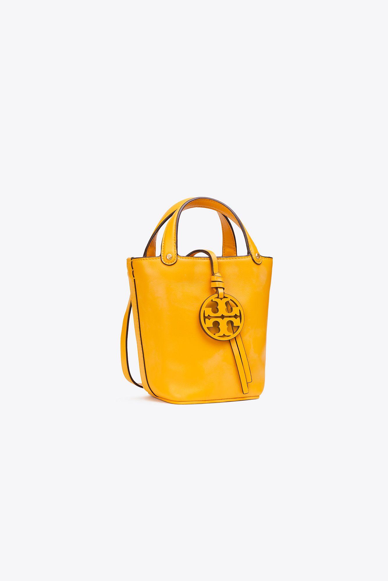 Tory Burch Mini Miller Leather Bucket Bag in Yellow | Lyst Canada