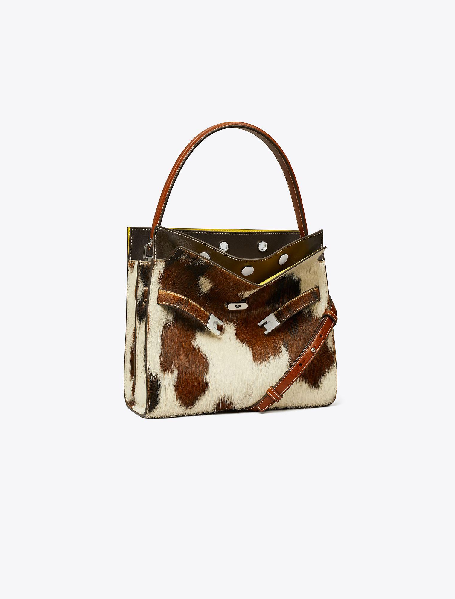 Tory Burch Lee Radziwill Haircalf Small Double Bag Lyst