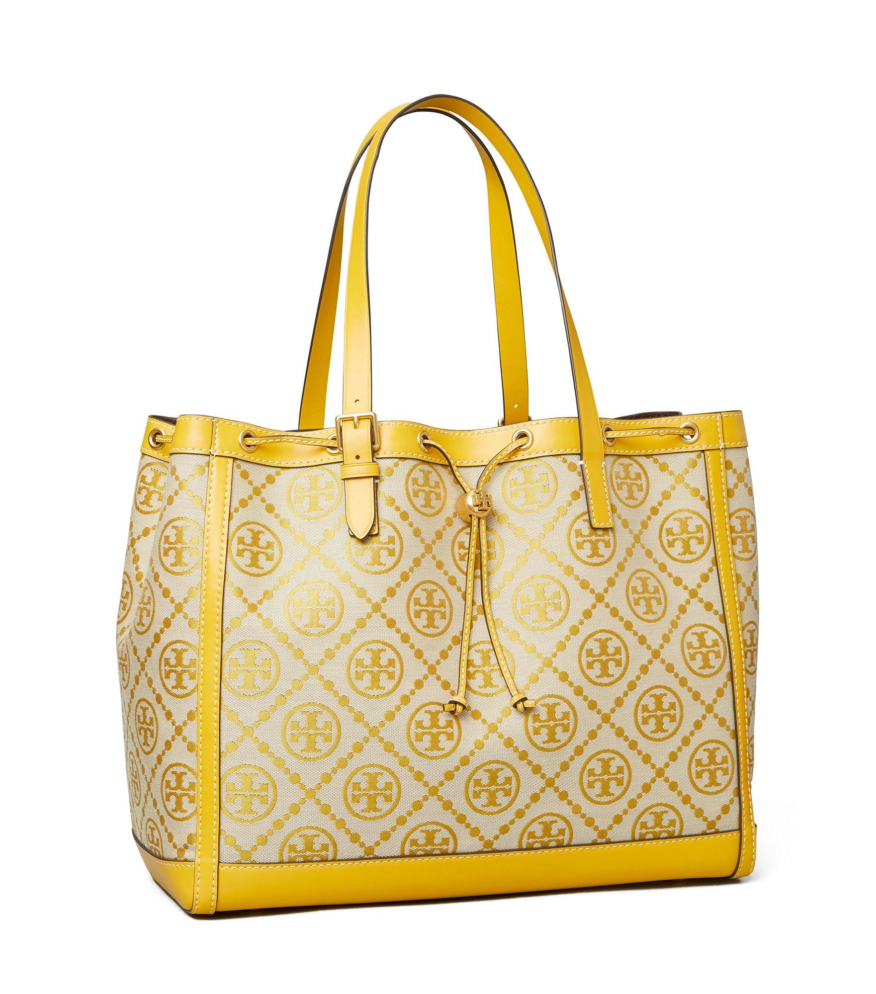 Tory Burch Leather T Monogram Jacquard Tote Bag | Lyst