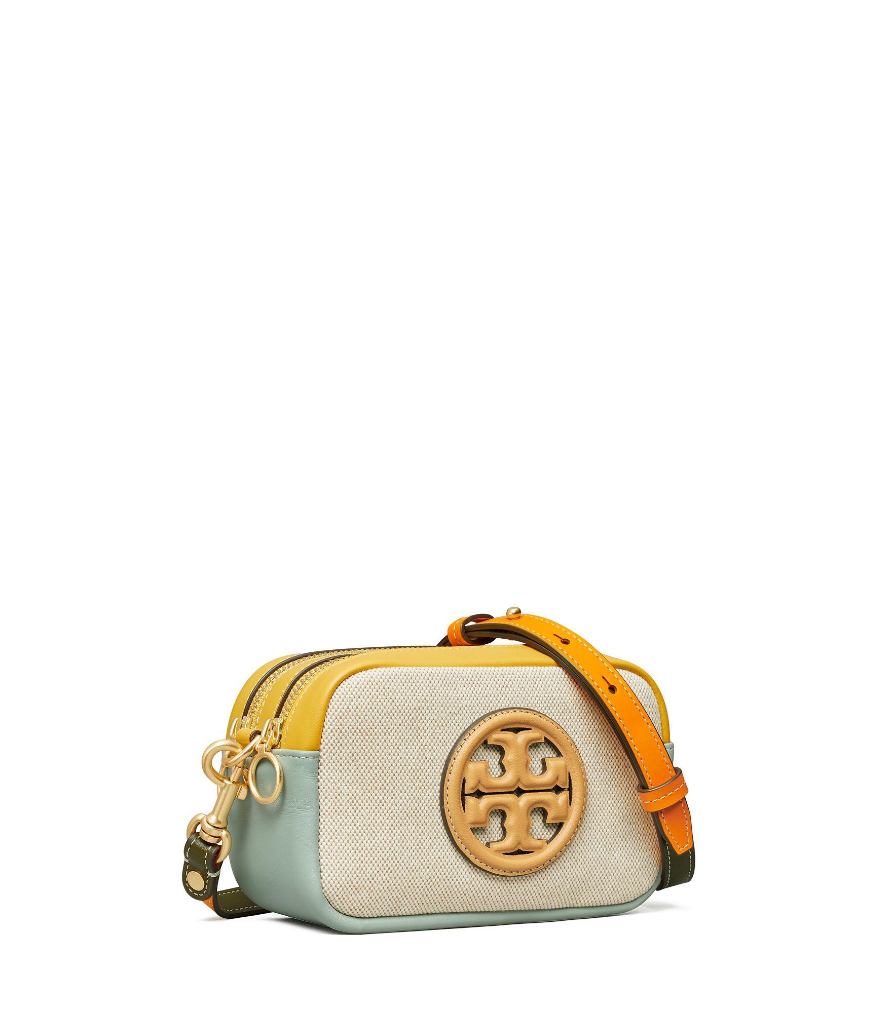 Tory Burch Perry Bombe Canvas Mini Bag in Natural | Lyst