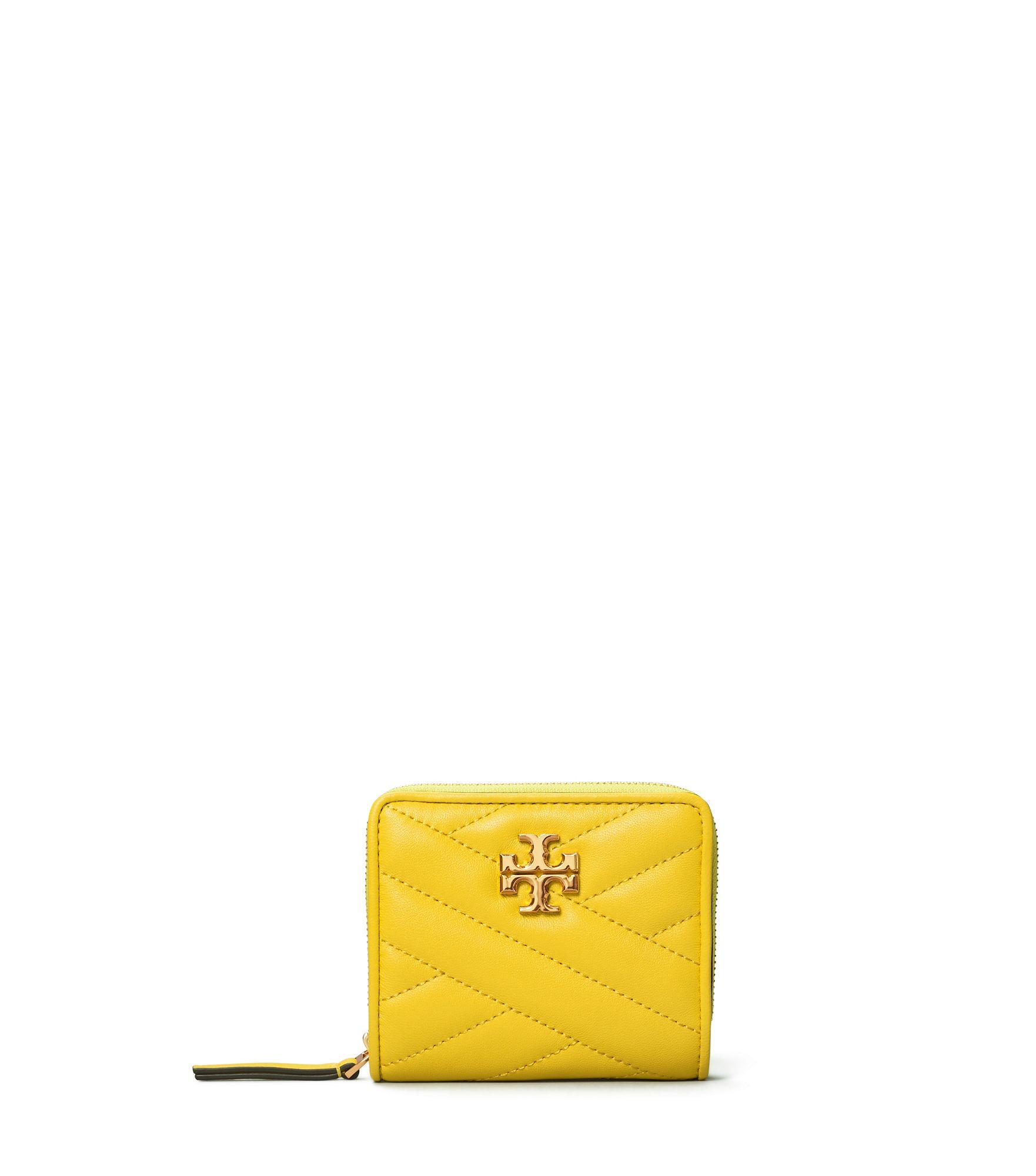 Tory Burch Leather Kira Zipped Wallet in Yellow | Lyst