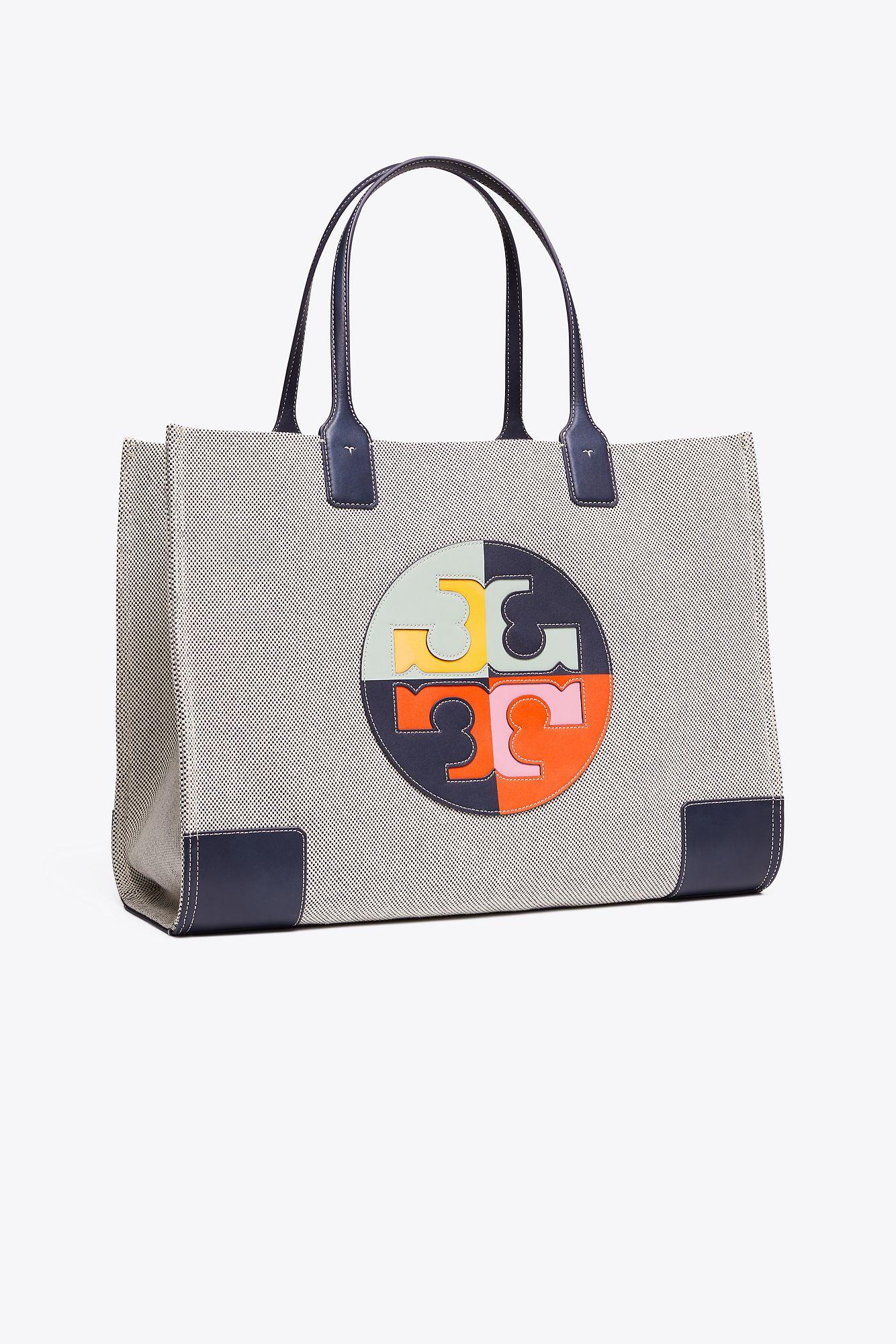 tory burch navy blue ella tote