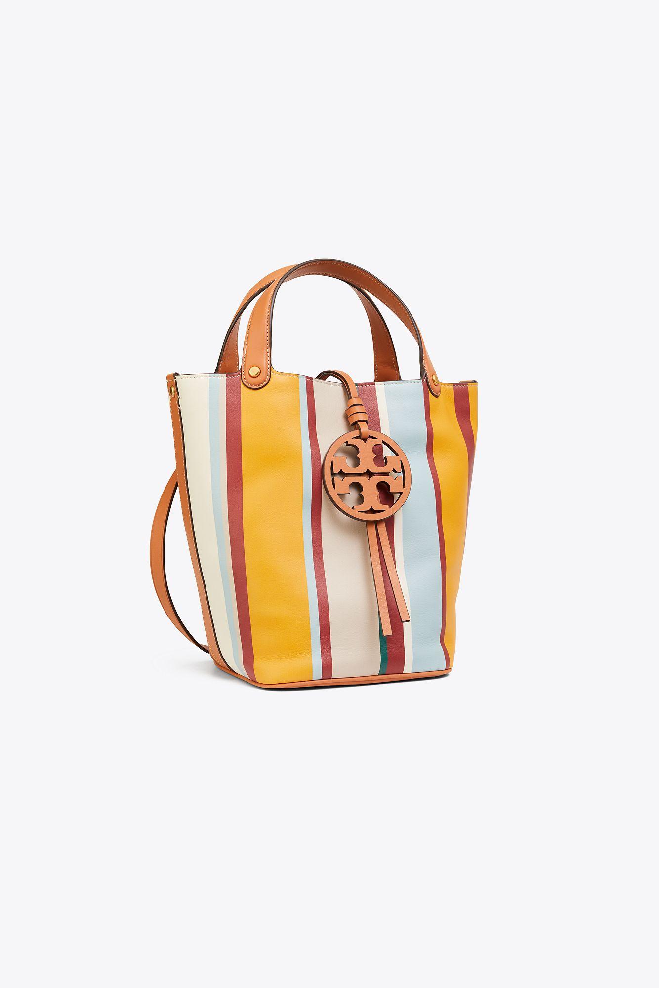 tory burch miller striped mini tote