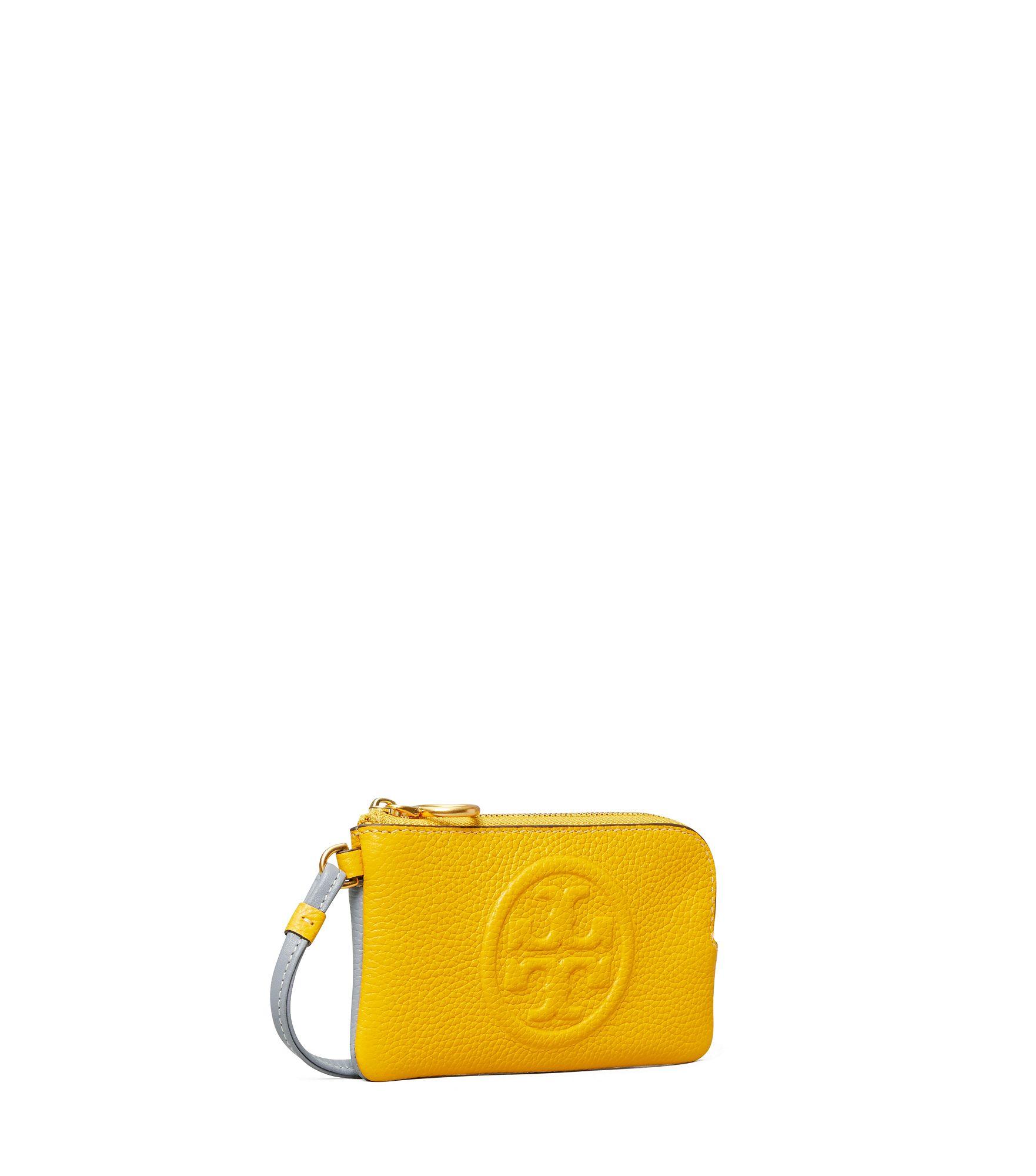 Tory Burch Perry Bombe Color-block Top-zip Card Case in Yellow 
