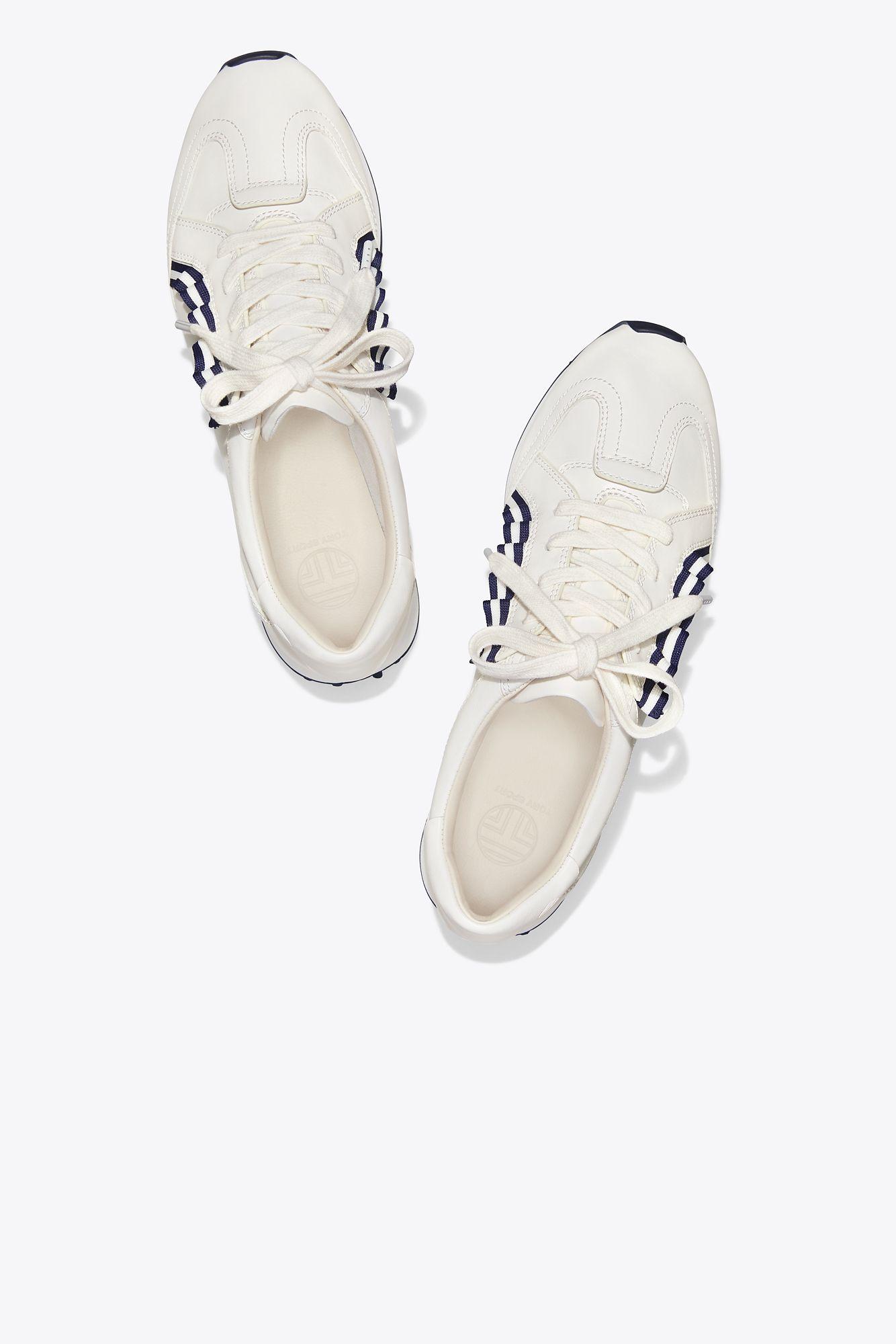Tory Sport Leather Golf Ruffle Trainers in White | Lyst