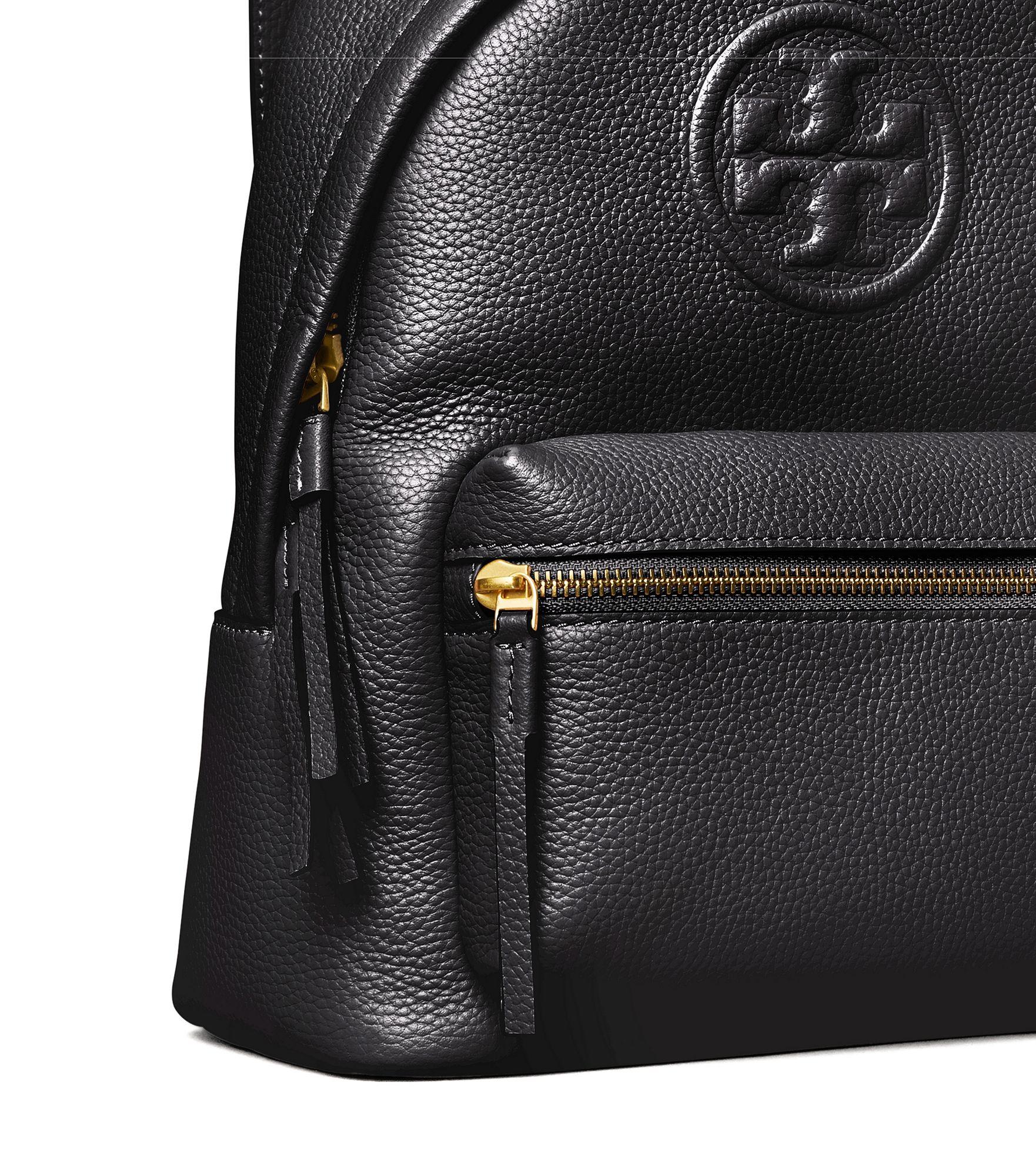 Tory Burch Leather Perry Bombe Small Backpack in Black - Lyst