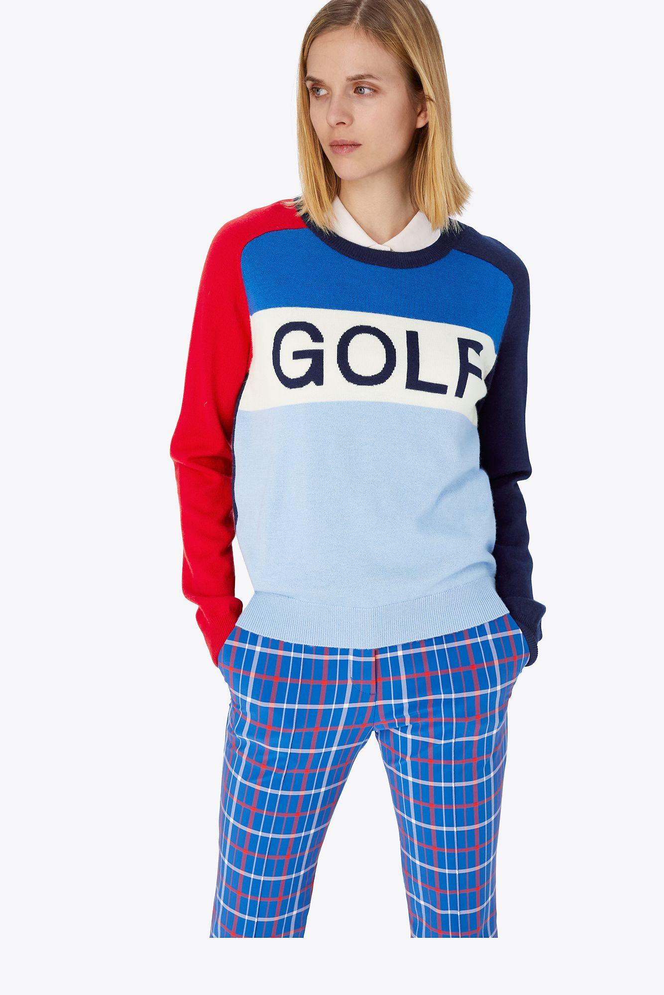 Tory Sport Cashmere Golf Sweater in Blue | Lyst