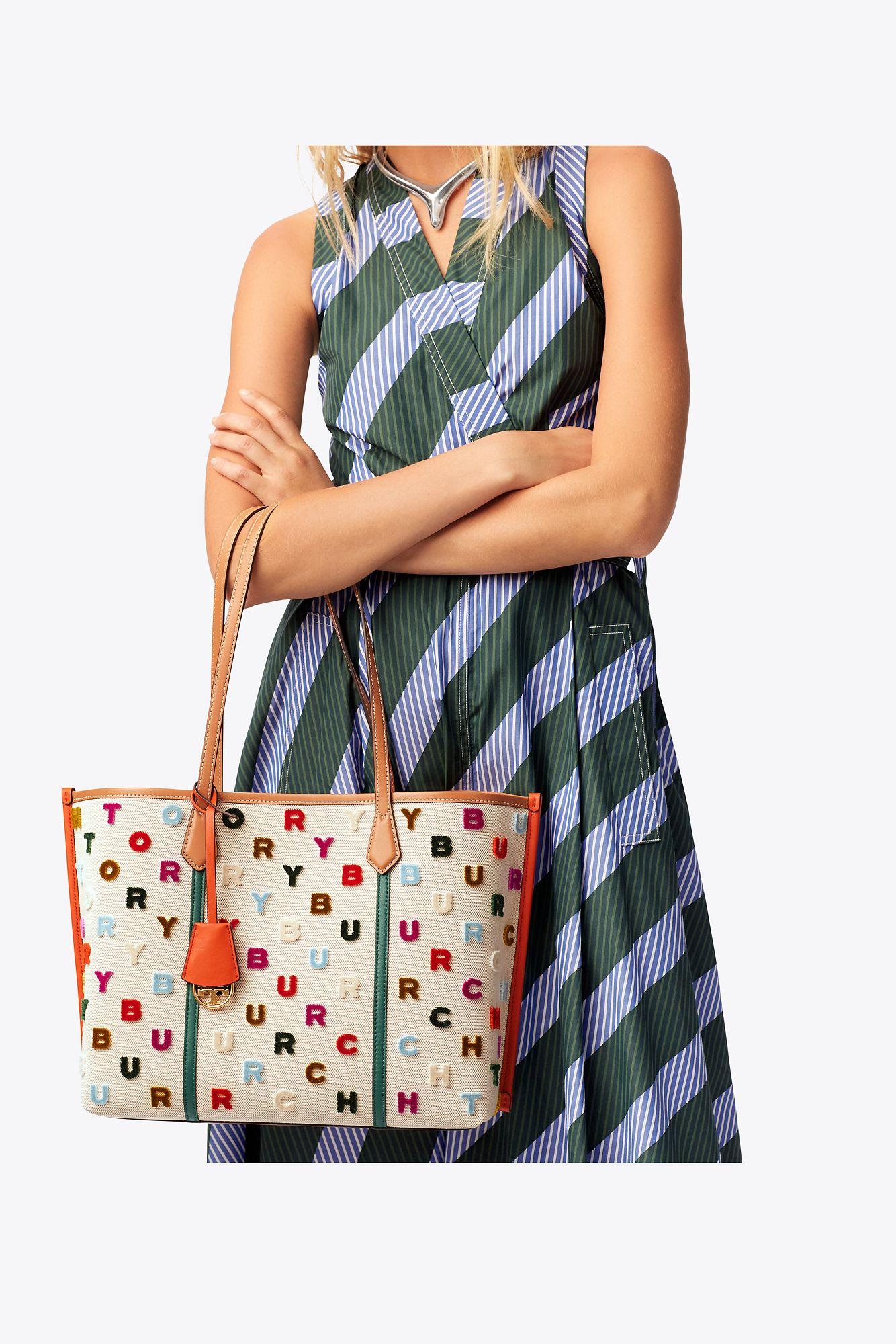 Tory Burch Perry Fil Coupe Triple Compartment Canvas Tote Lyst