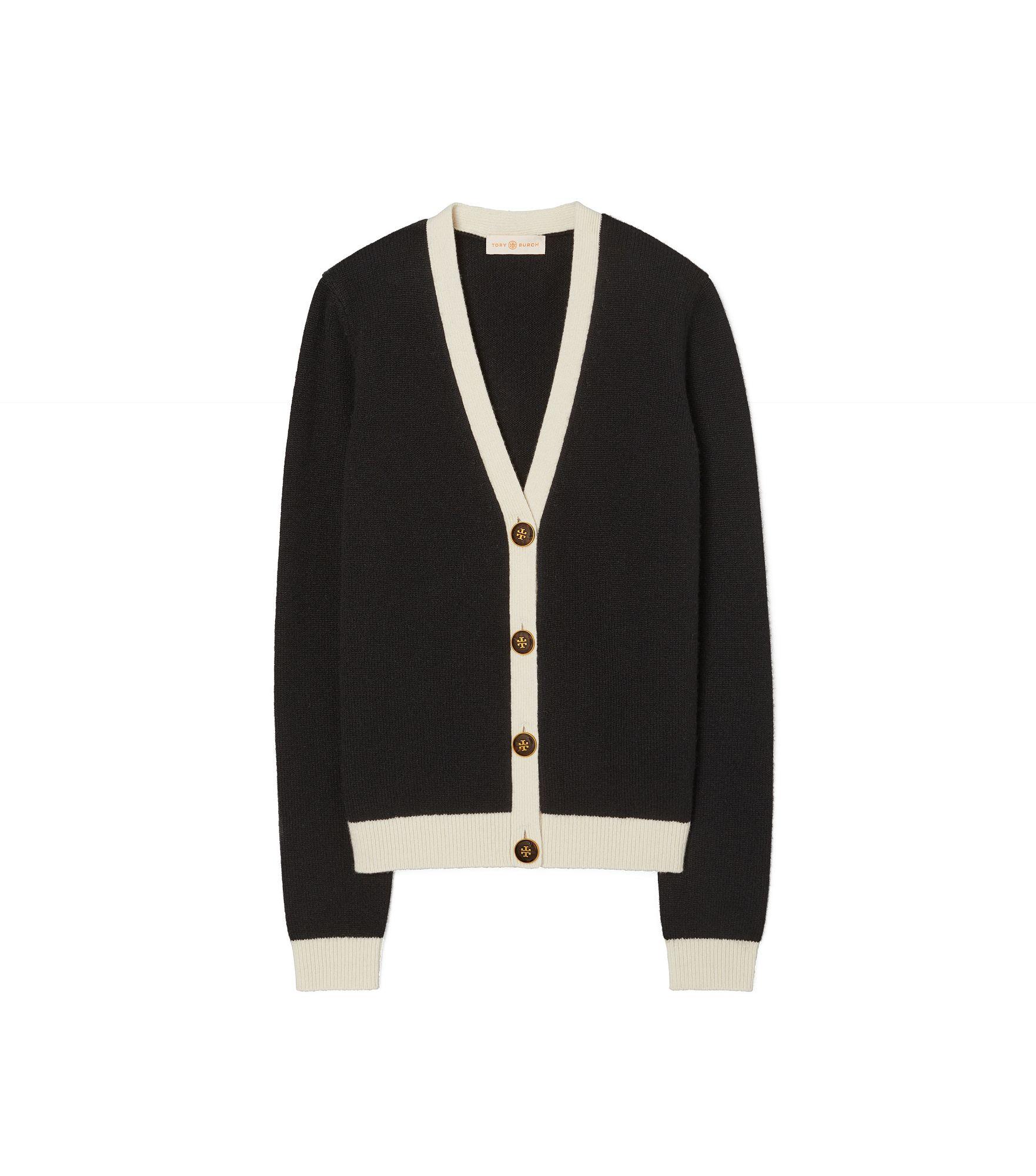 tory burch color block cashmere cardigan