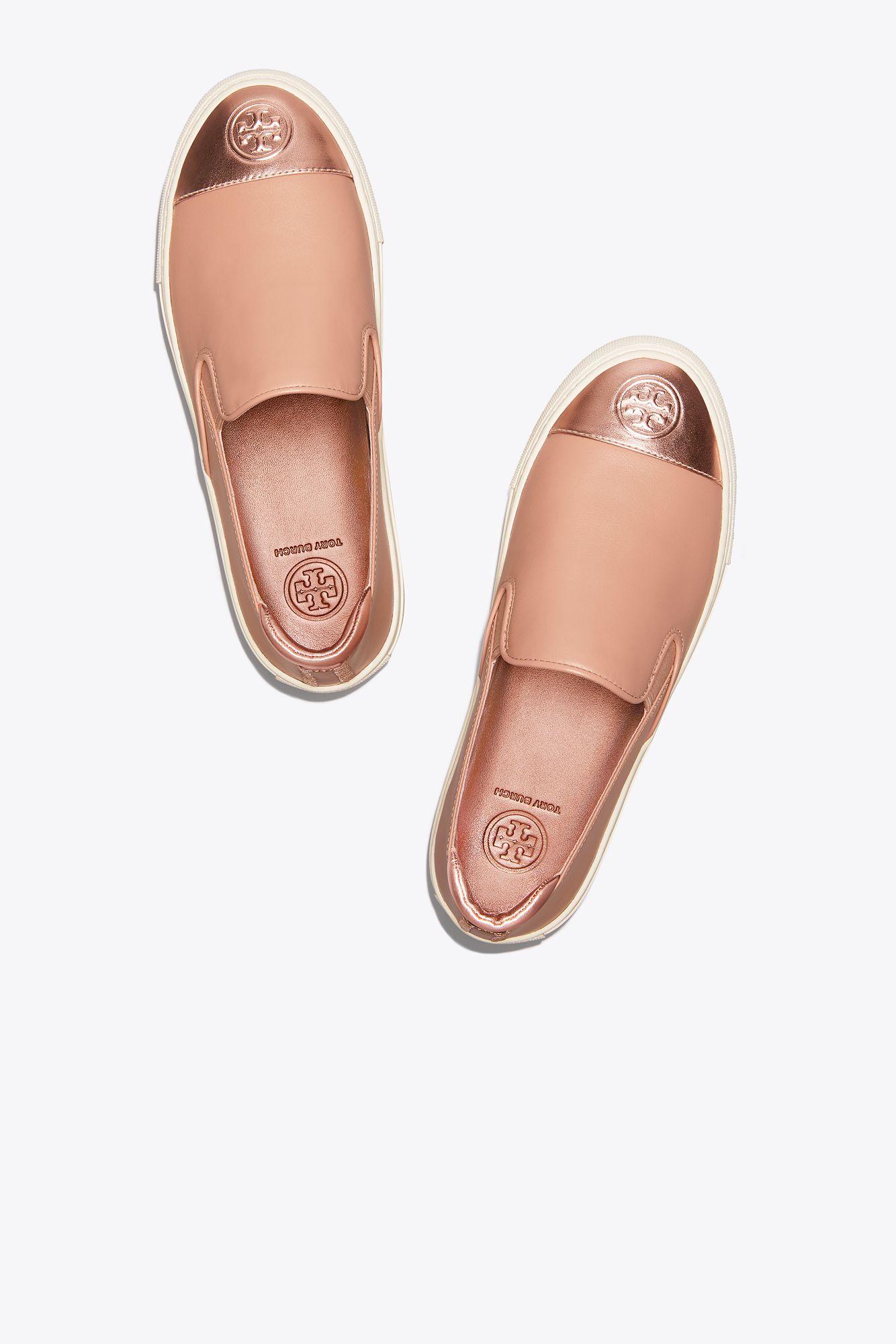 tory burch color block slip on sneaker