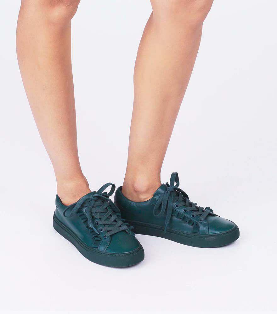 tory burch ruffle sneaker navy