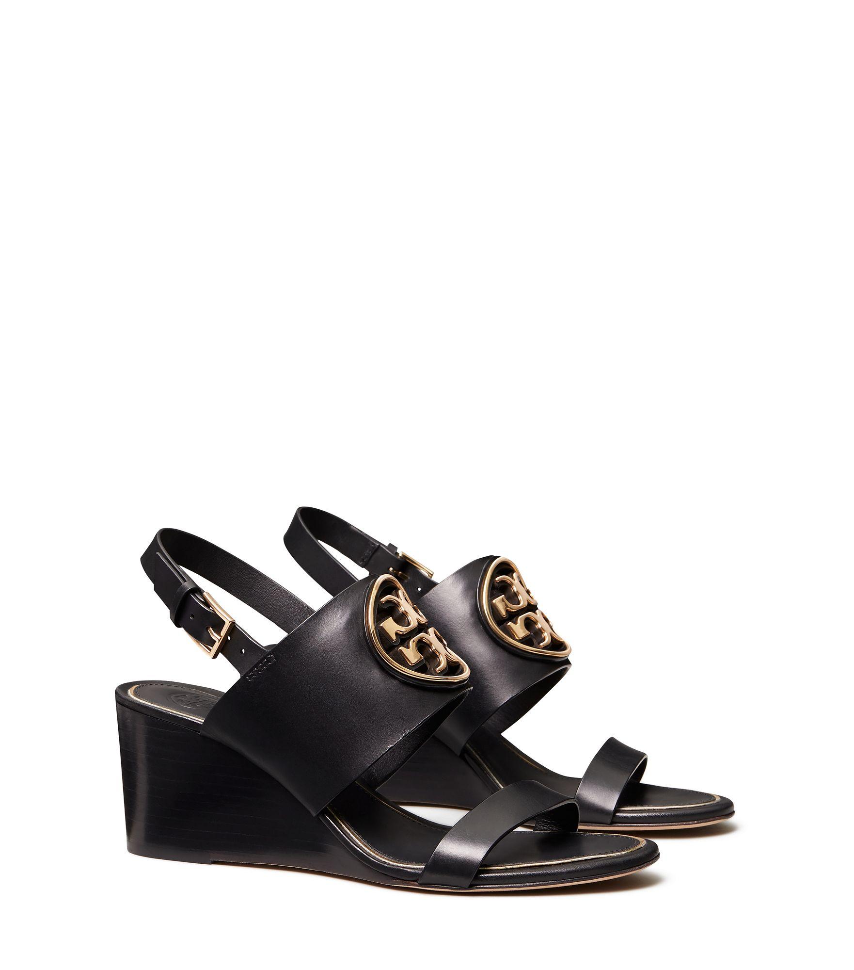 Tory Burch 65mm Metal Miller Wedge in Brown | Lyst